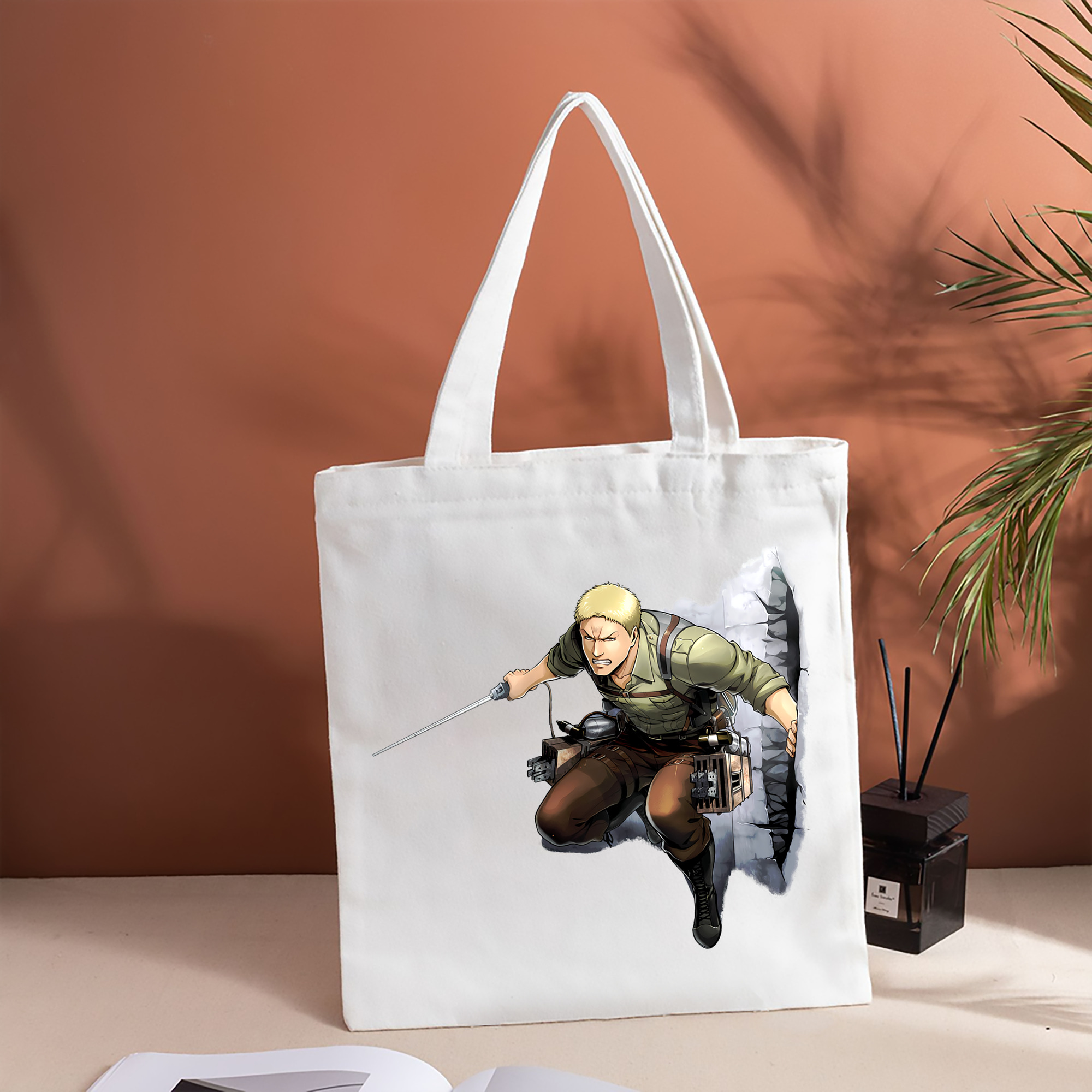 進撃の巨人 ライナー・ブラウン Attack on Titan Reiner Braun 縦型キャンバス生地手提げバッグ　トートバッグ