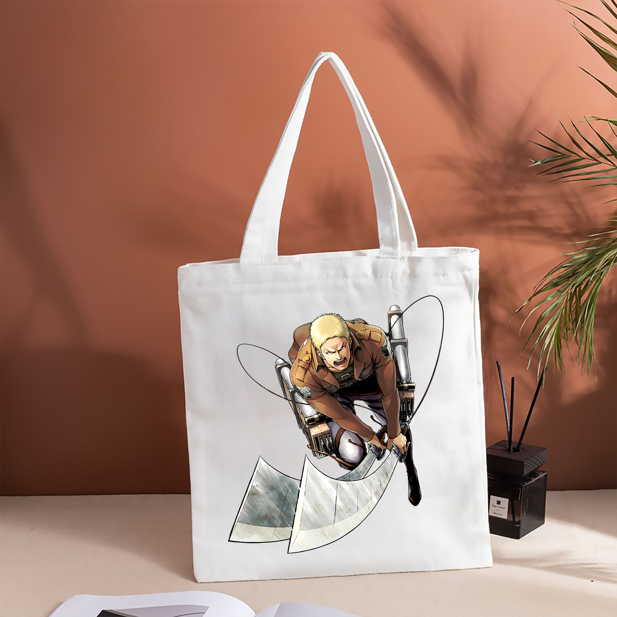 進撃の巨人 ライナー・ブラウン Attack on Titan Reiner Braun 縦型キャンバス生地手提げバッグ　トートバッグ