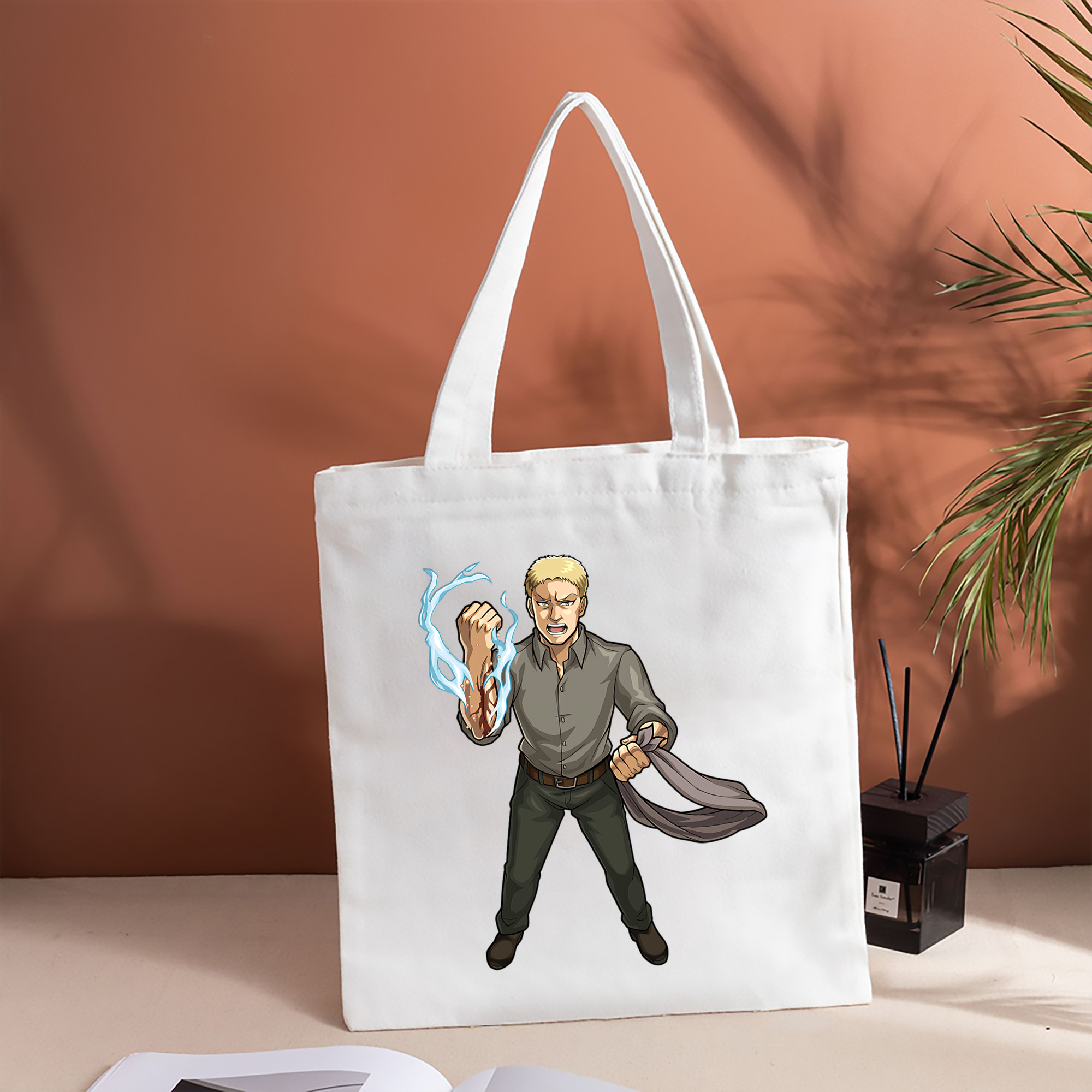 進撃の巨人 ライナー・ブラウン Attack on Titan Reiner Braun 縦型キャンバス生地手提げバッグ　トートバッグ