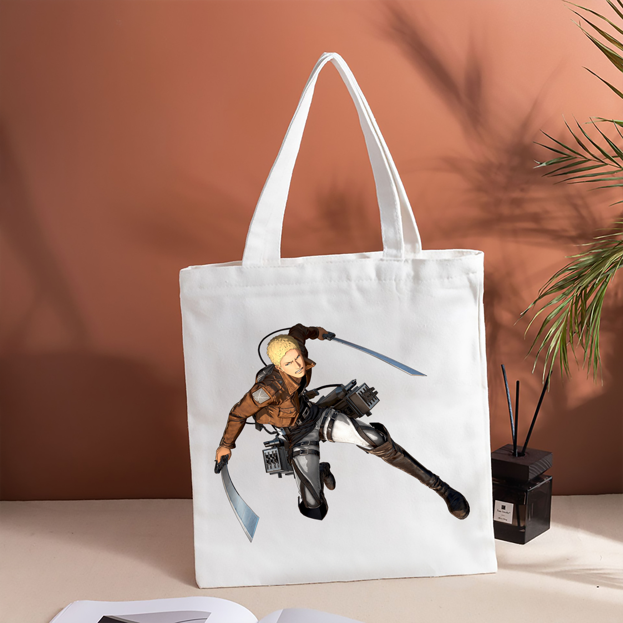 進撃の巨人 ライナー・ブラウン Attack on Titan Reiner Braun 縦型キャンバス生地手提げバッグ　トートバッグ