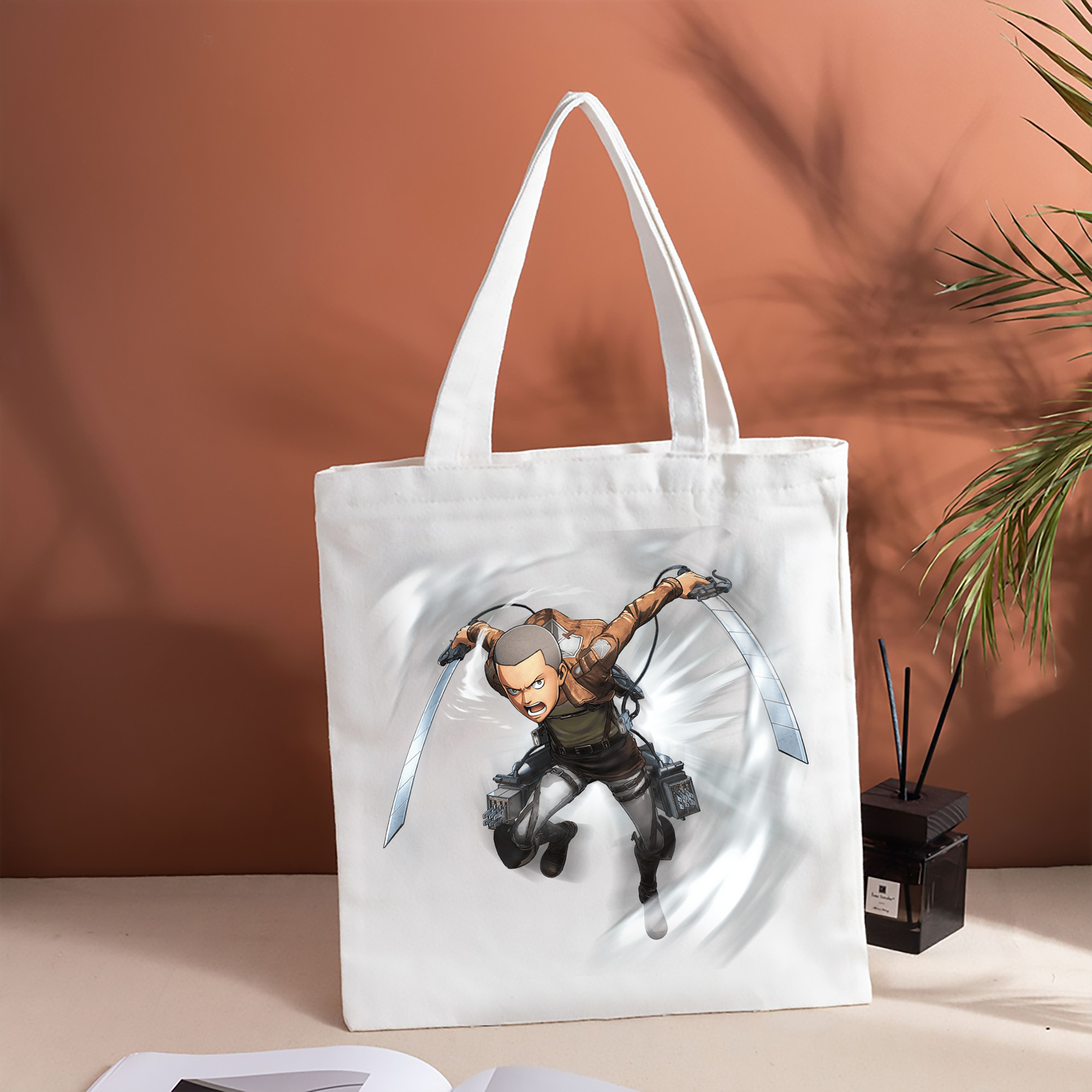 進撃の巨人 コニー·スプリンガー Attack on Titan Connie Springer 縦型キャンバス生地手提げバッグ　トートバッグ