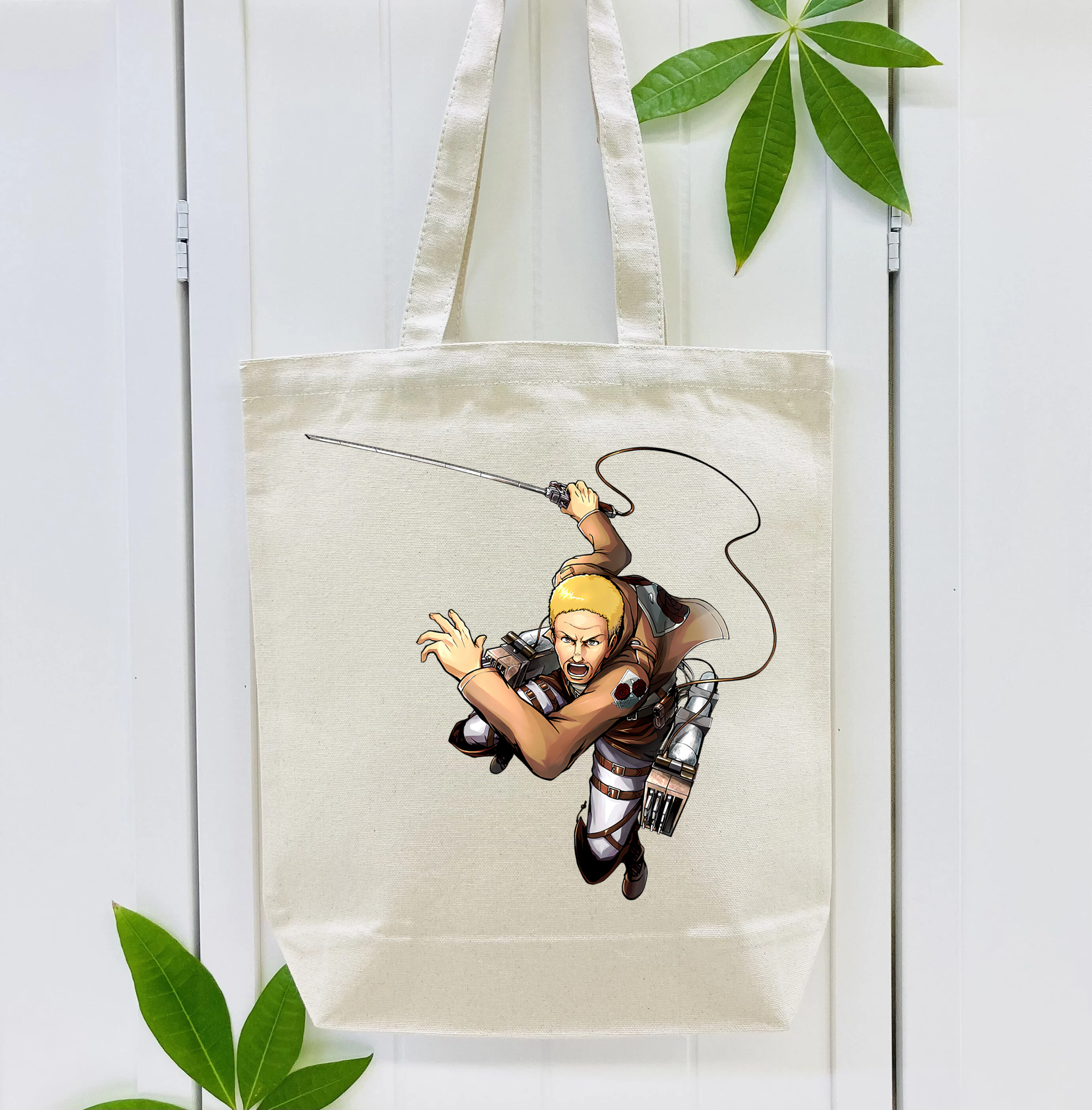 進撃の巨人 ハンネス Attack on Titan Hannes 縦型キャンバス生地手提げバッグ　トートバッグ