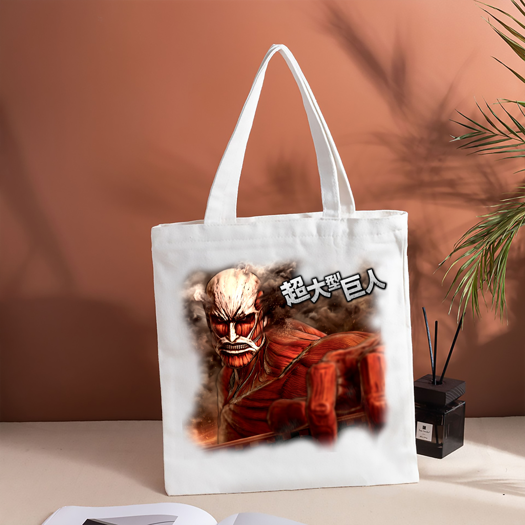 進撃の巨人 Attack on Titan 縦型キャンバス生地手提げバッグ　トートバッグ