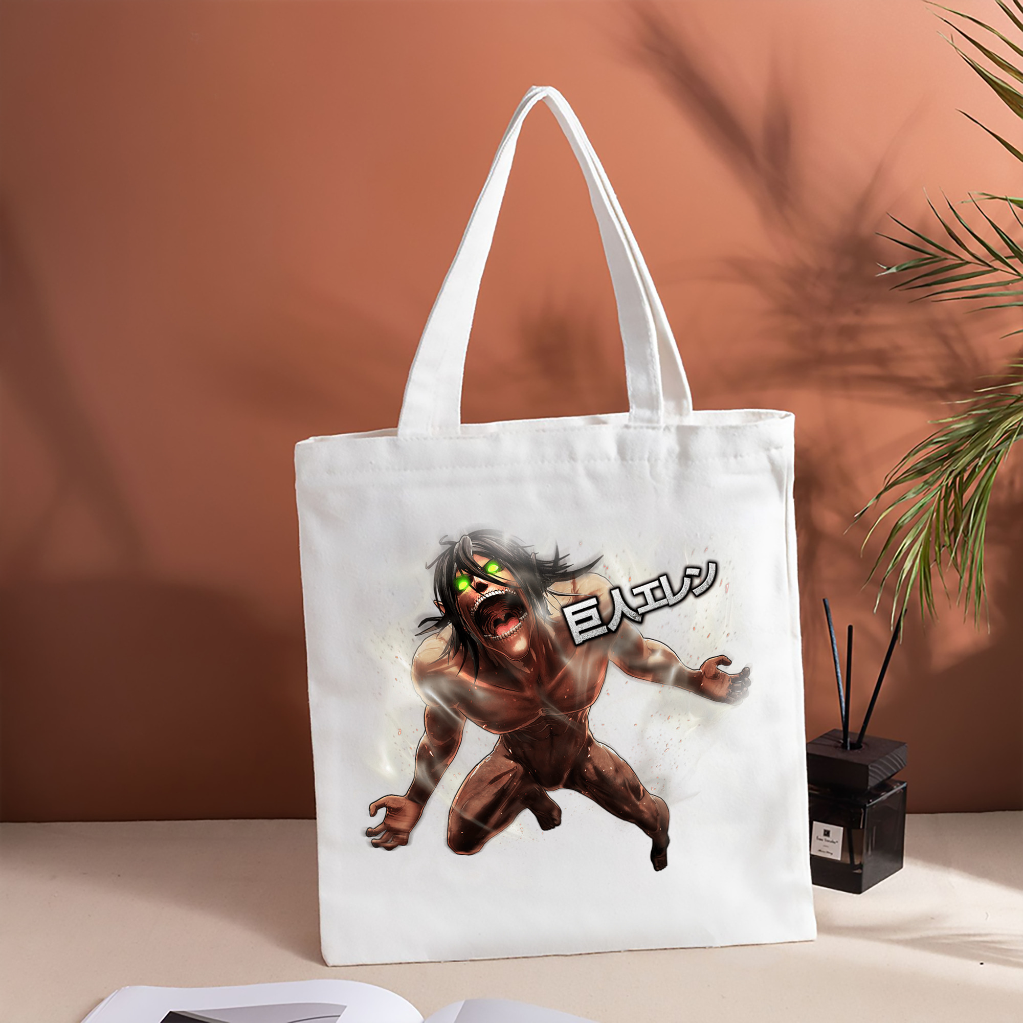 進撃の巨人 Attack on Titan 縦型キャンバス生地手提げバッグ　トートバッグ