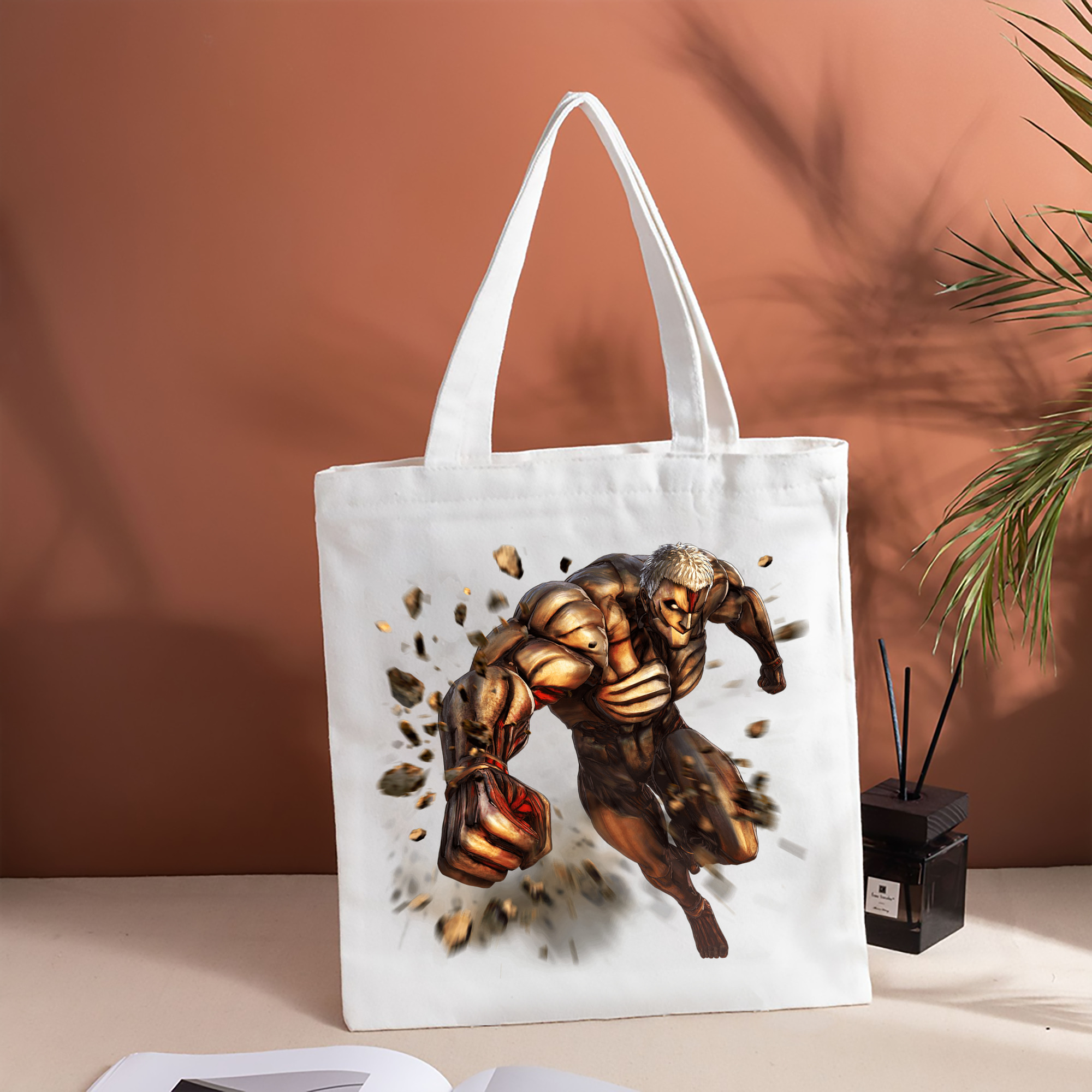 進撃の巨人 Attack on Titan 縦型キャンバス生地手提げバッグ　トートバッグ