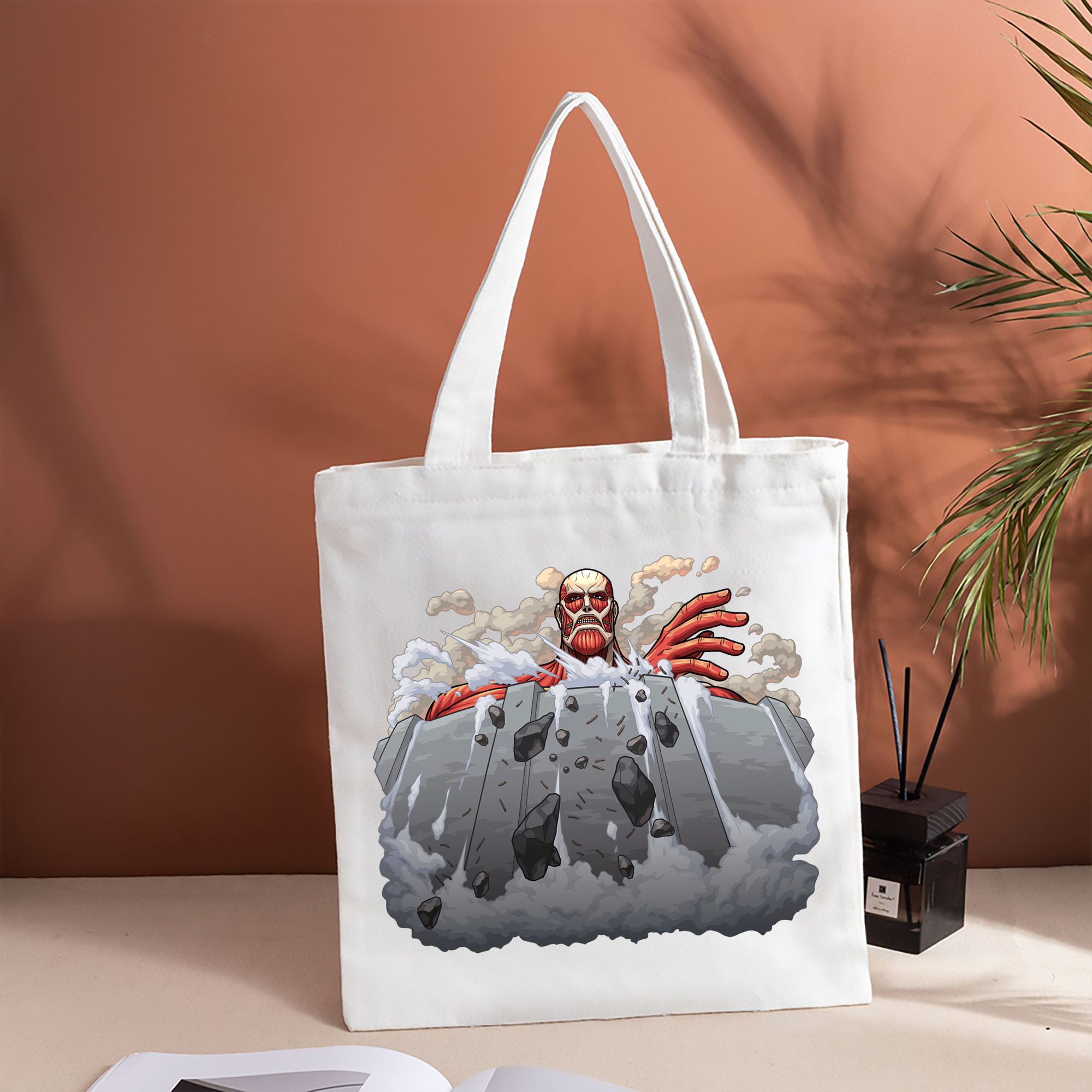 進撃の巨人 Attack on Titan 縦型キャンバス生地手提げバッグ　トートバッグ
