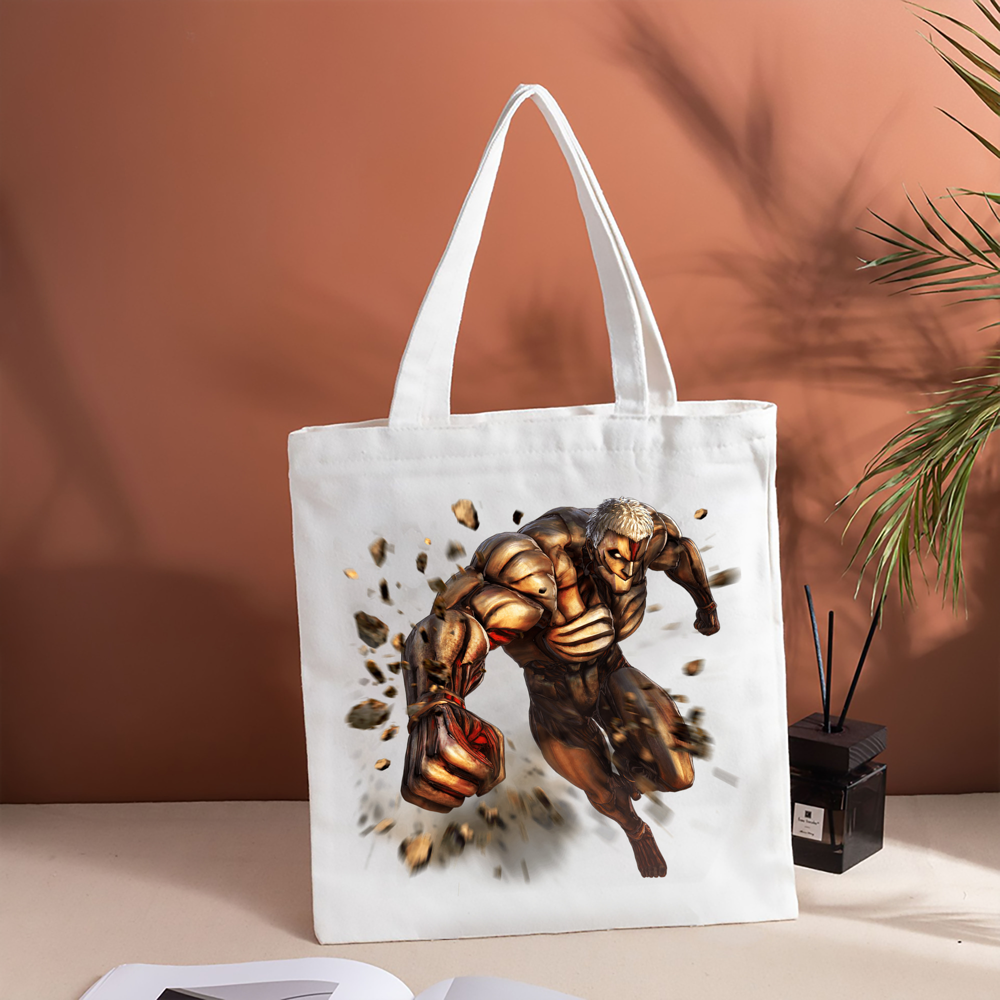 進撃の巨人 Attack on Titan 縦型キャンバス生地手提げバッグ　トートバッグ