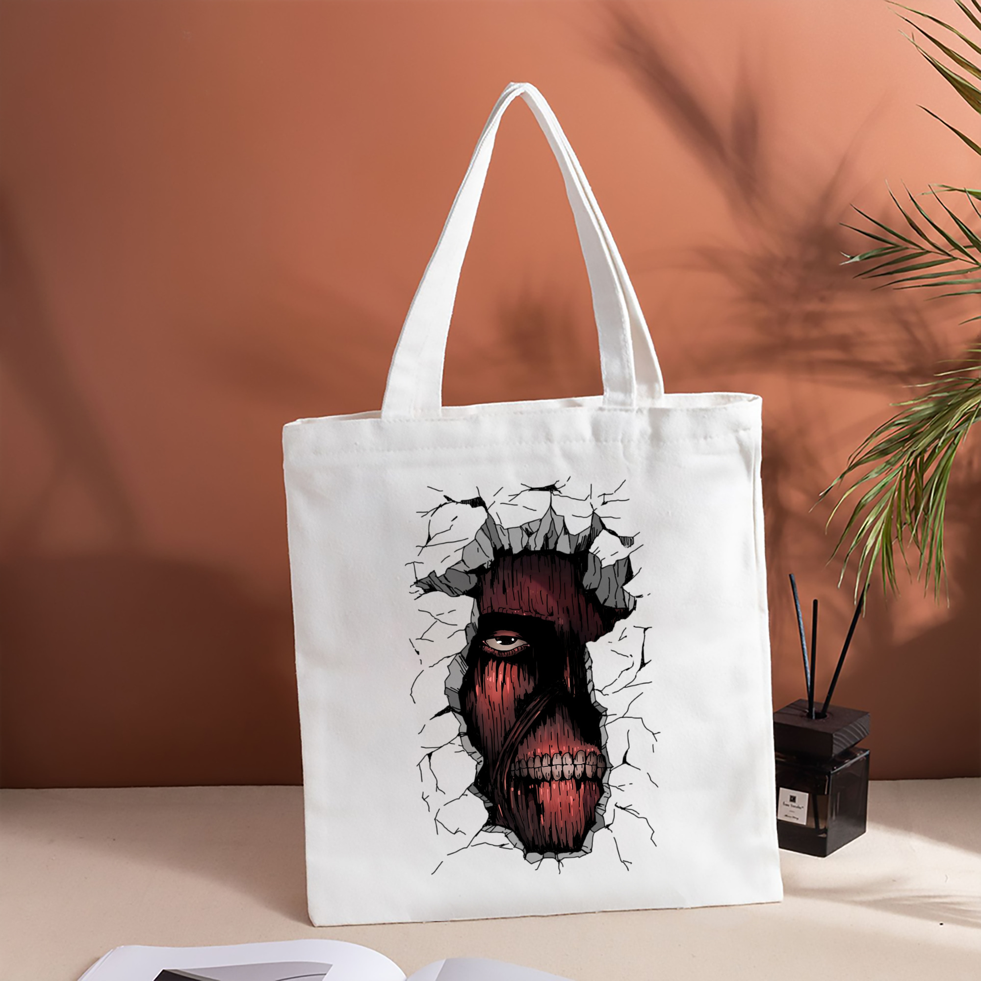 進撃の巨人 Attack on Titan 縦型キャンバス生地手提げバッグ　トートバッグ