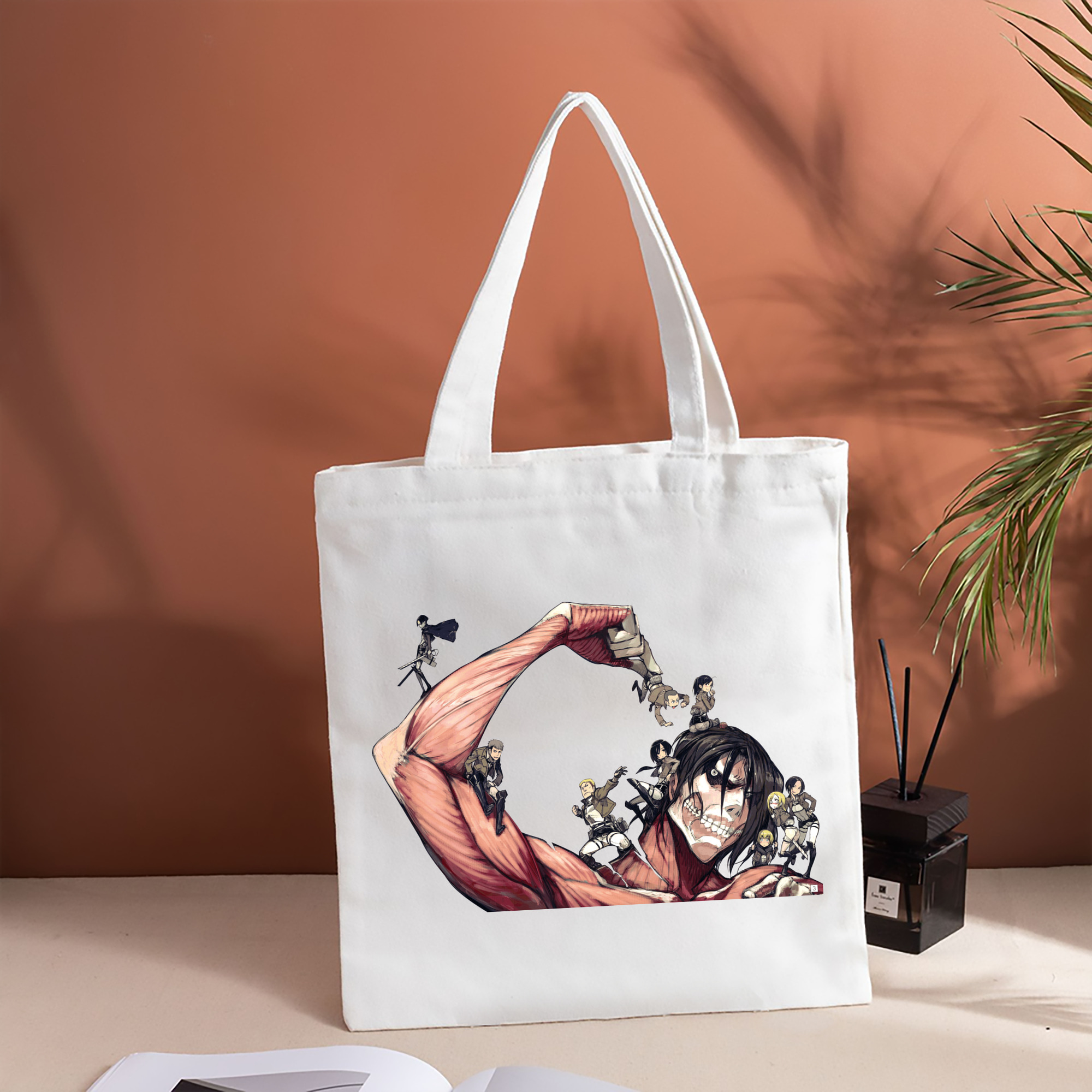 進撃の巨人 Attack on Titan 縦型キャンバス生地手提げバッグ　トートバッグ