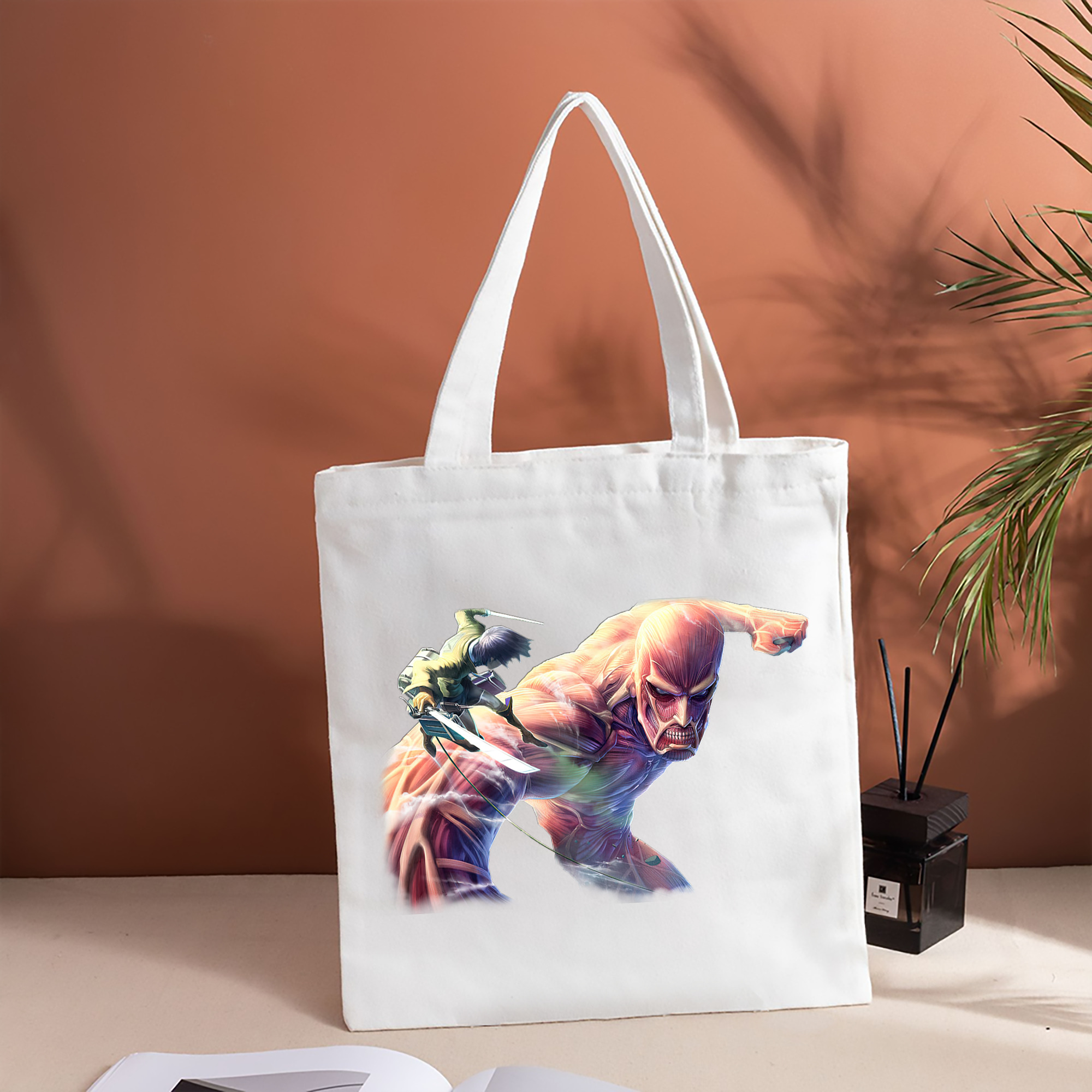 進撃の巨人 Attack on Titan 縦型キャンバス生地手提げバッグ　トートバッグ