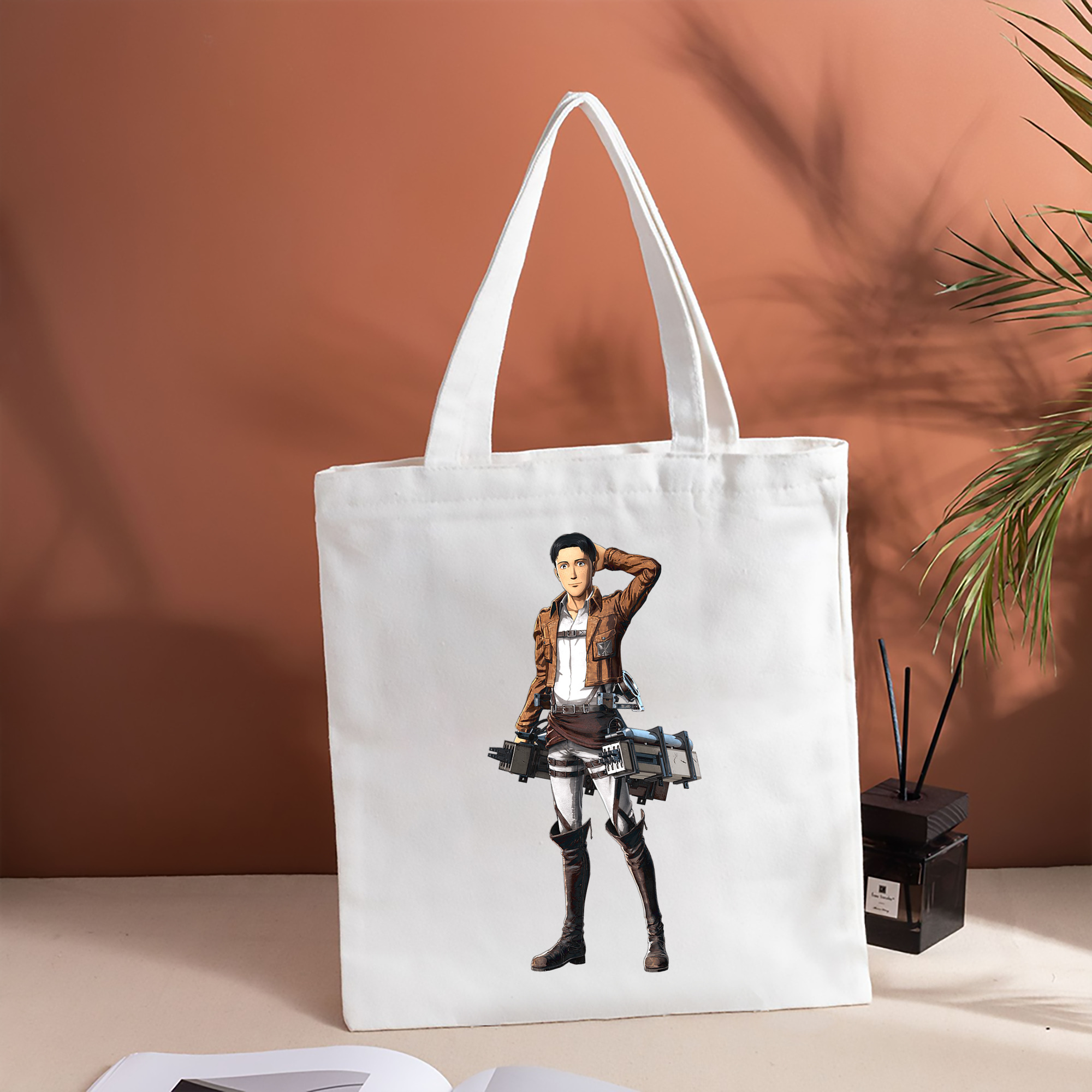 進撃の巨人 Attack on Titan 縦型キャンバス生地手提げバッグ　トートバッグ