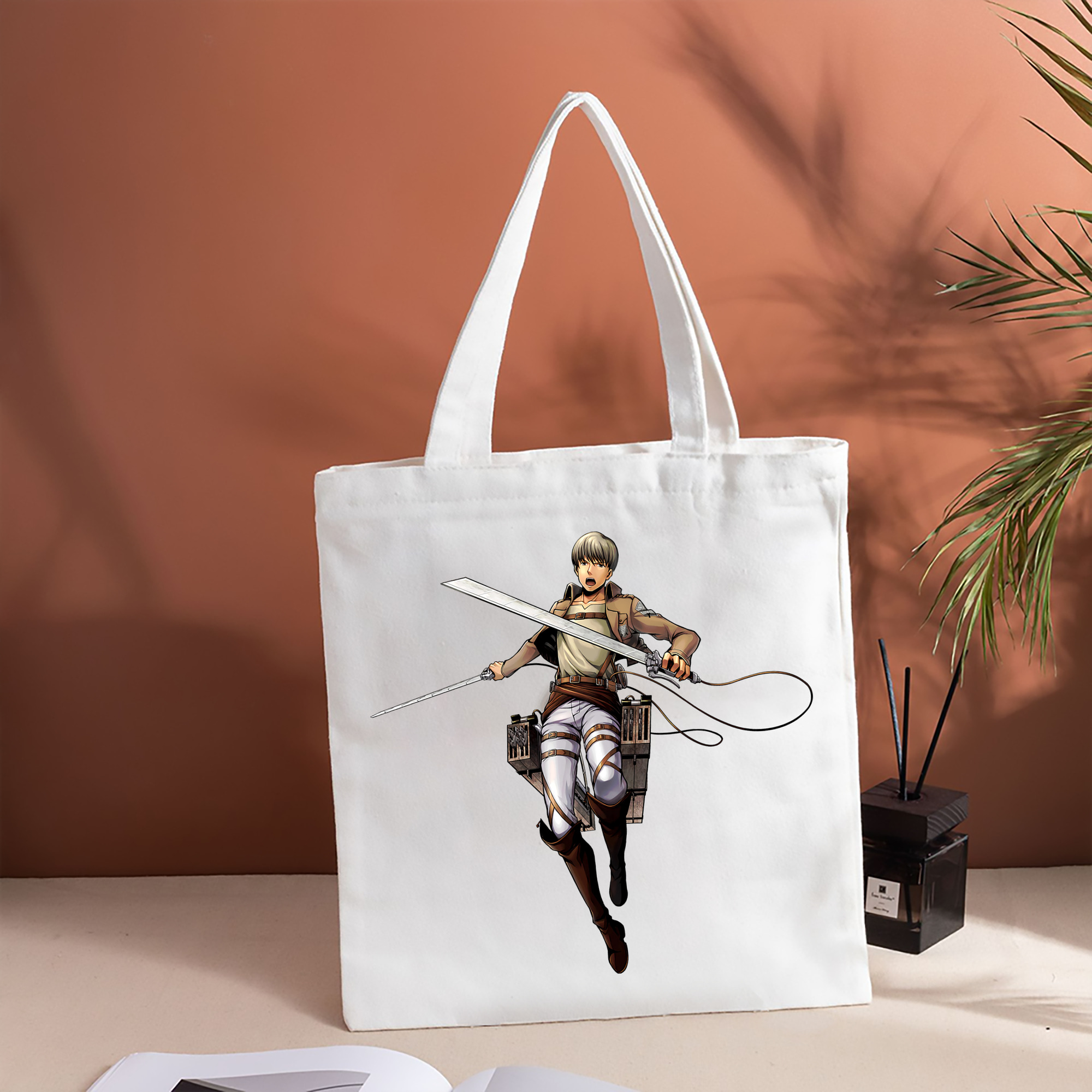 進撃の巨人 Attack on Titan 縦型キャンバス生地手提げバッグ　トートバッグ