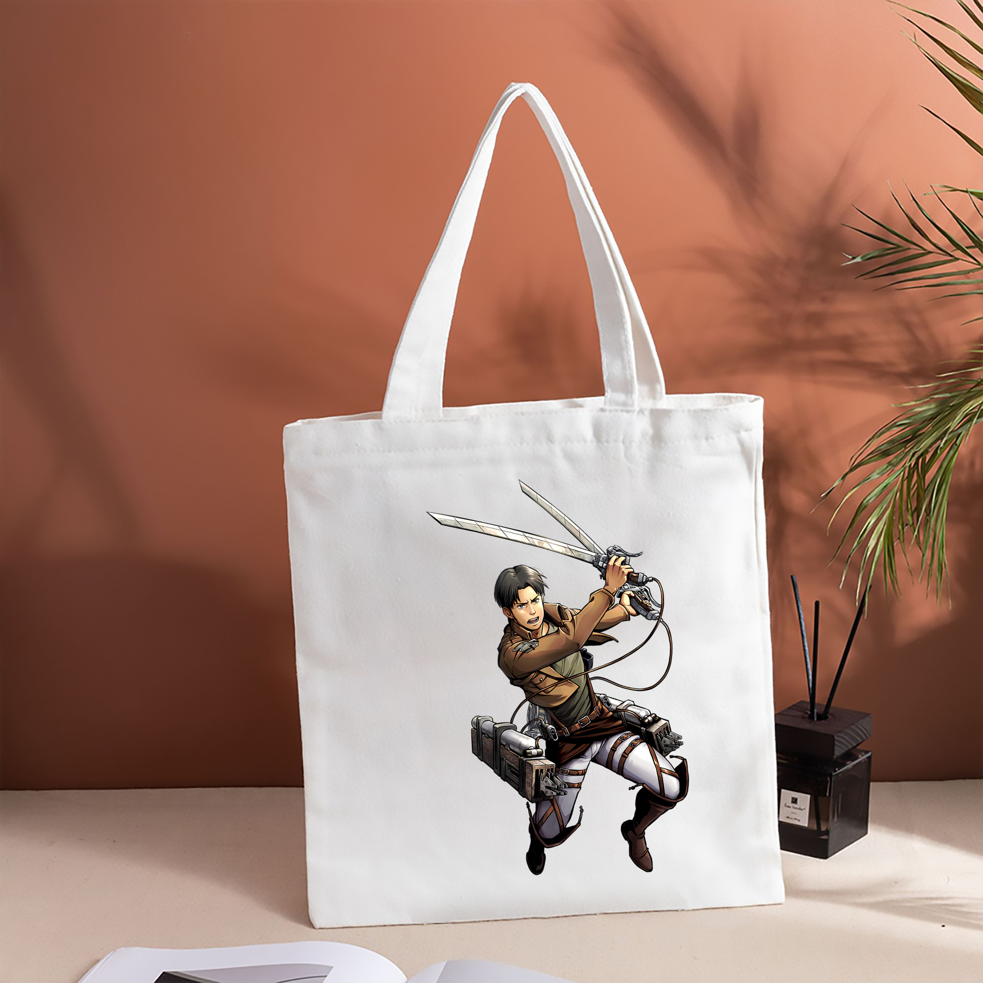 進撃の巨人 Attack on Titan 縦型キャンバス生地手提げバッグ　トートバッグ