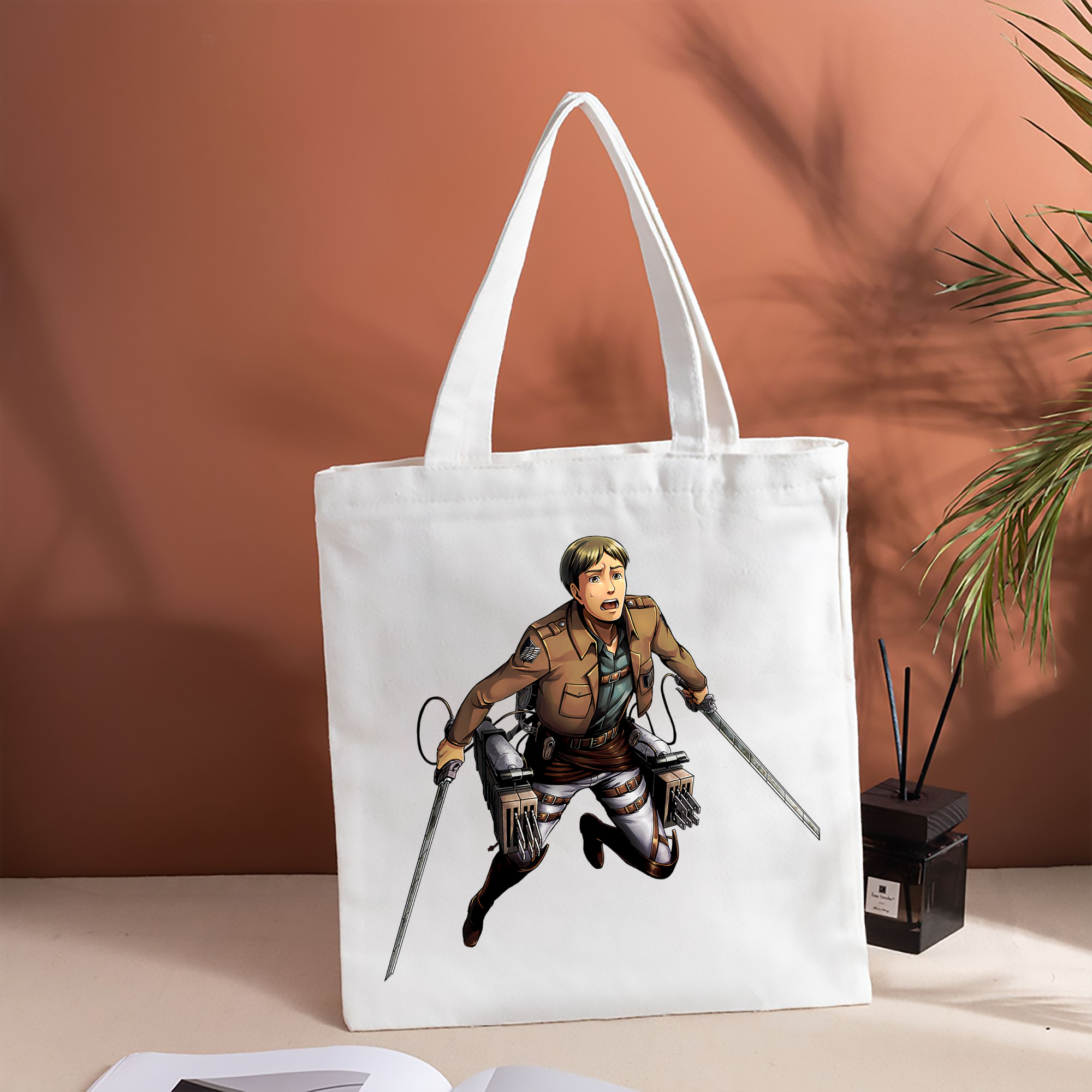 進撃の巨人 Attack on Titan 縦型キャンバス生地手提げバッグ　トートバッグ