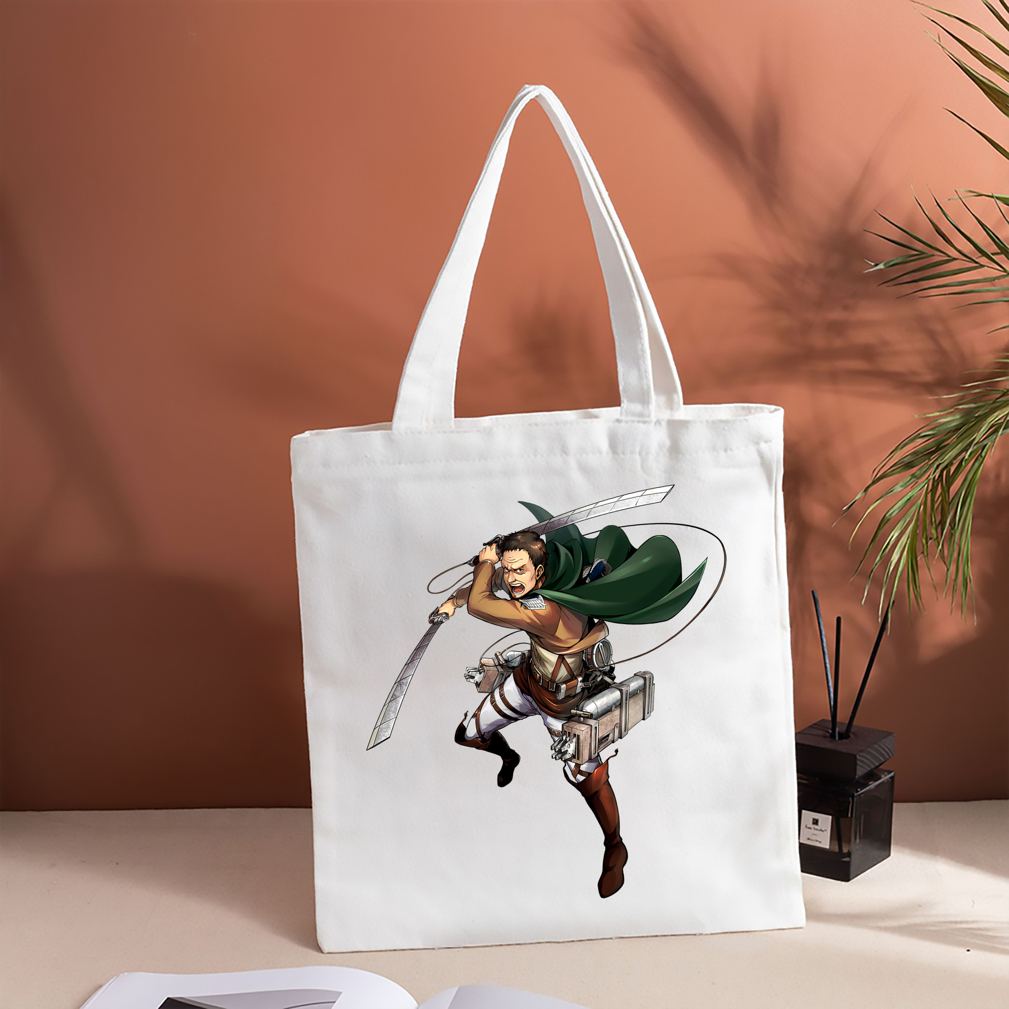 進撃の巨人 Attack on Titan 縦型キャンバス生地手提げバッグ　トートバッグ