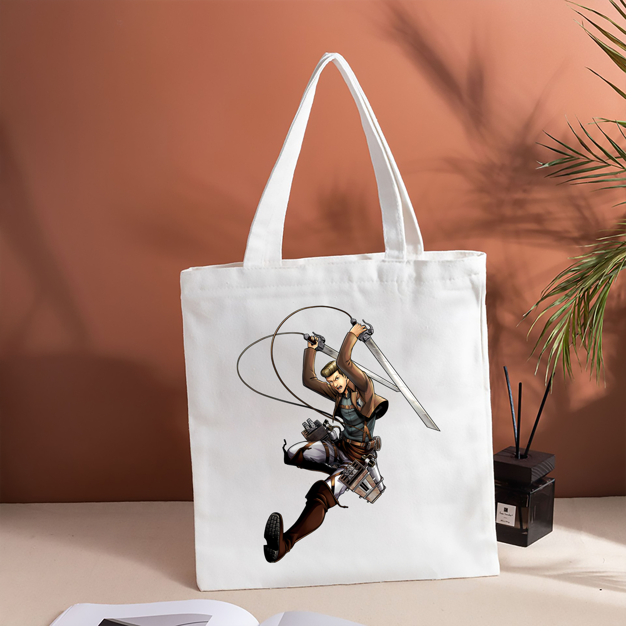 進撃の巨人 Attack on Titan 縦型キャンバス生地手提げバッグ　トートバッグ