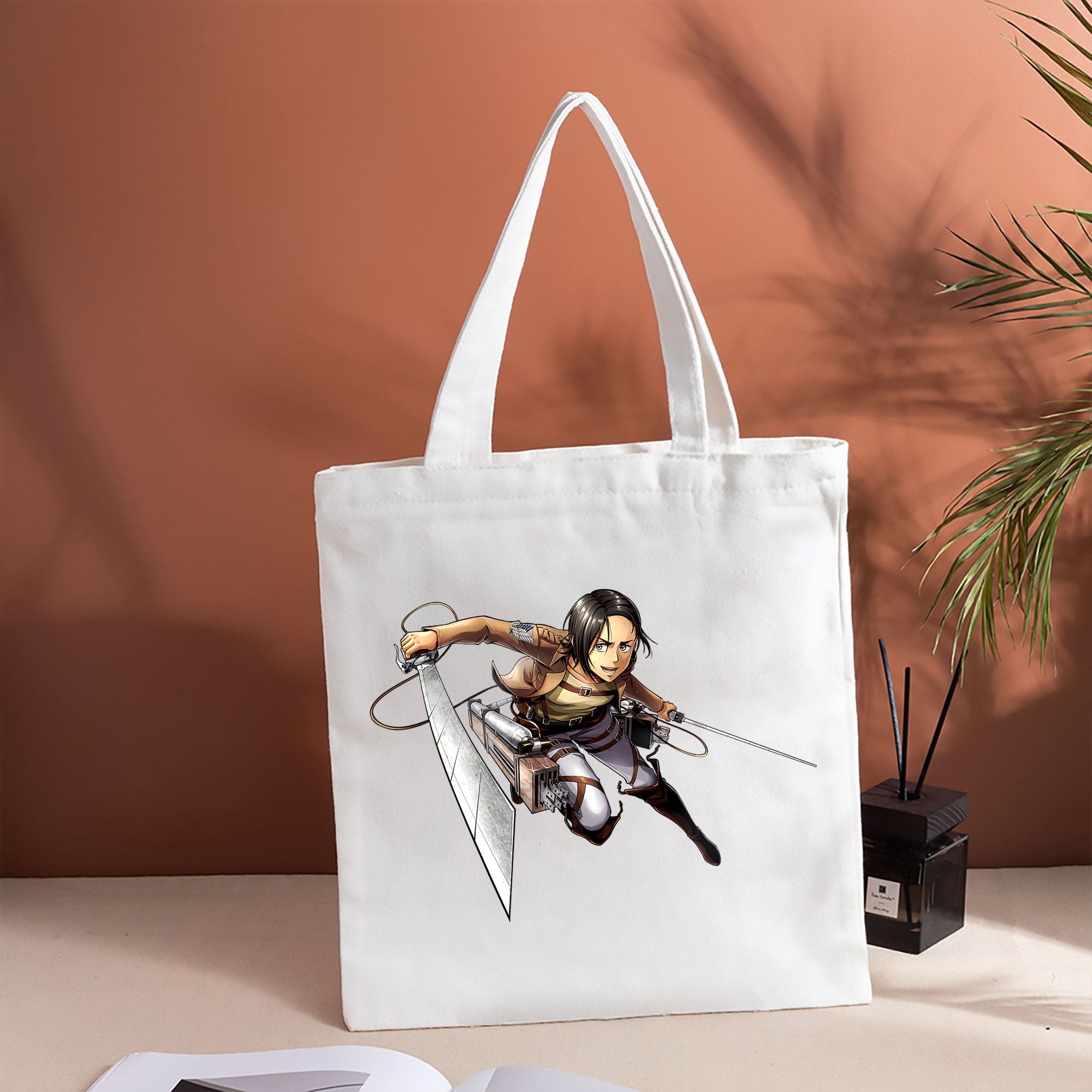 進撃の巨人 Attack on Titan 縦型キャンバス生地手提げバッグ　トートバッグ