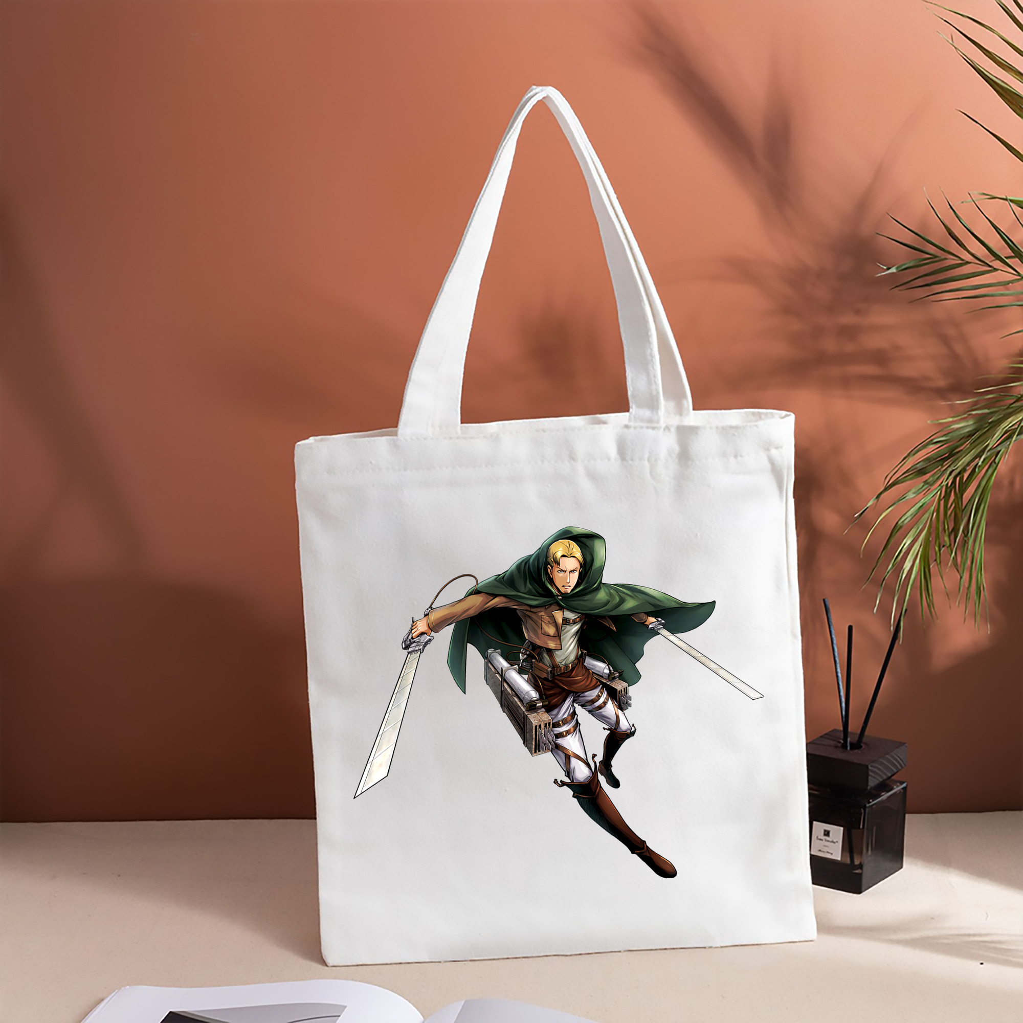 進撃の巨人 Attack on Titan 縦型キャンバス生地手提げバッグ　トートバッグ