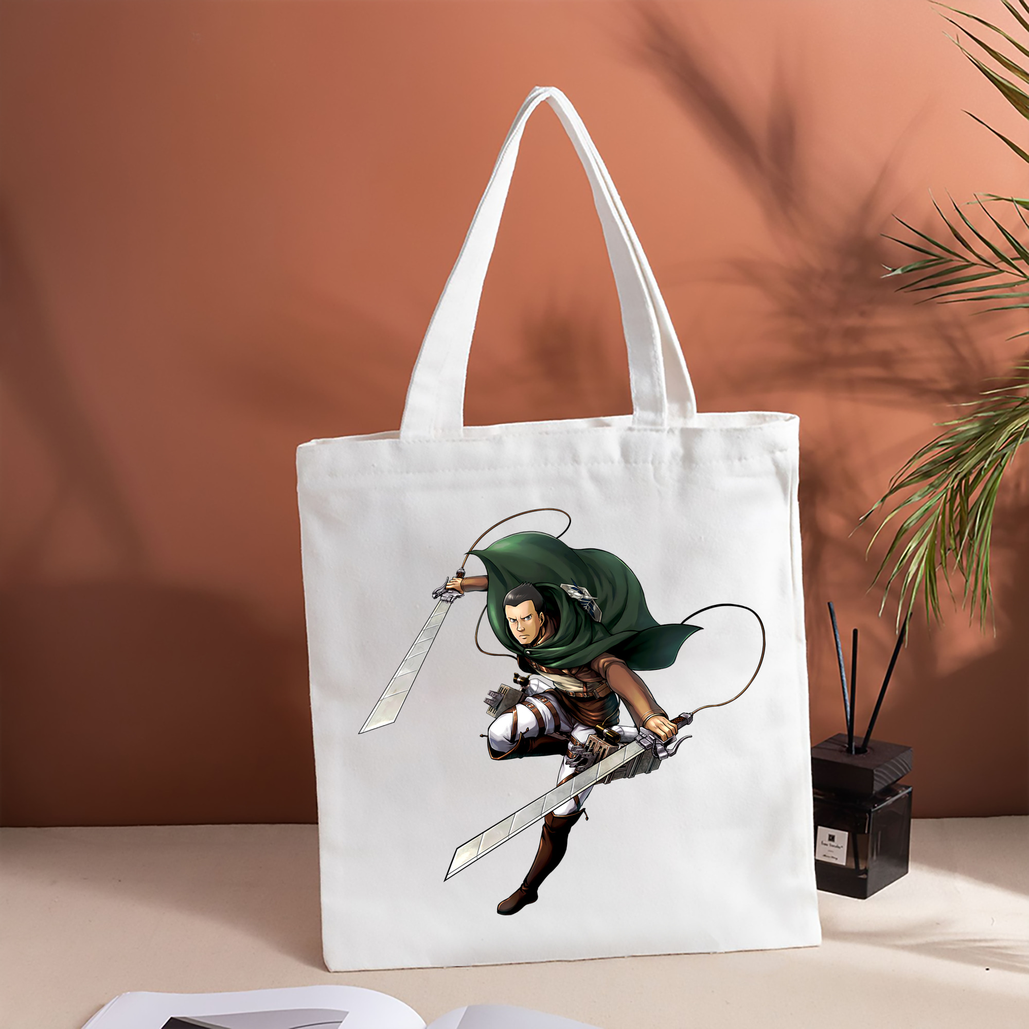 進撃の巨人 Attack on Titan 縦型キャンバス生地手提げバッグ　トートバッグ