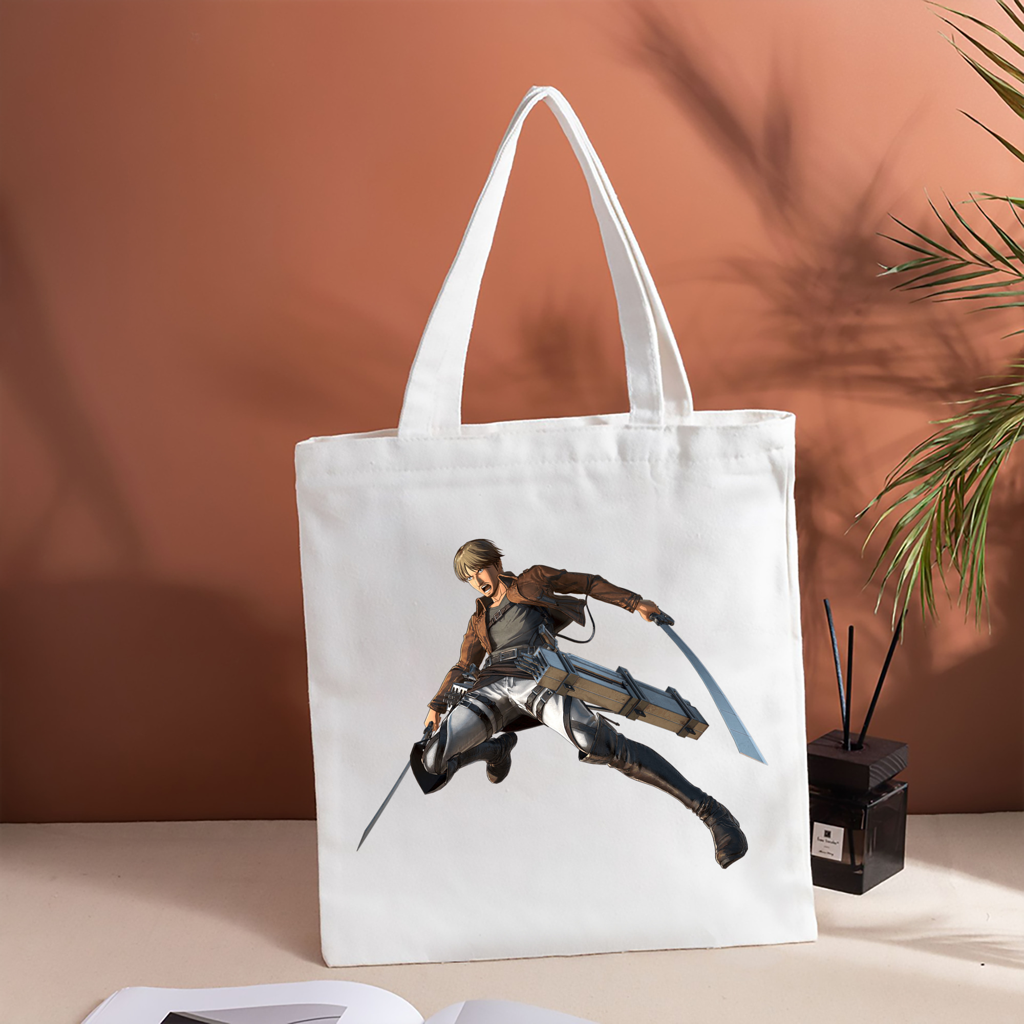 進撃の巨人 Attack on Titan 縦型キャンバス生地手提げバッグ　トートバッグ
