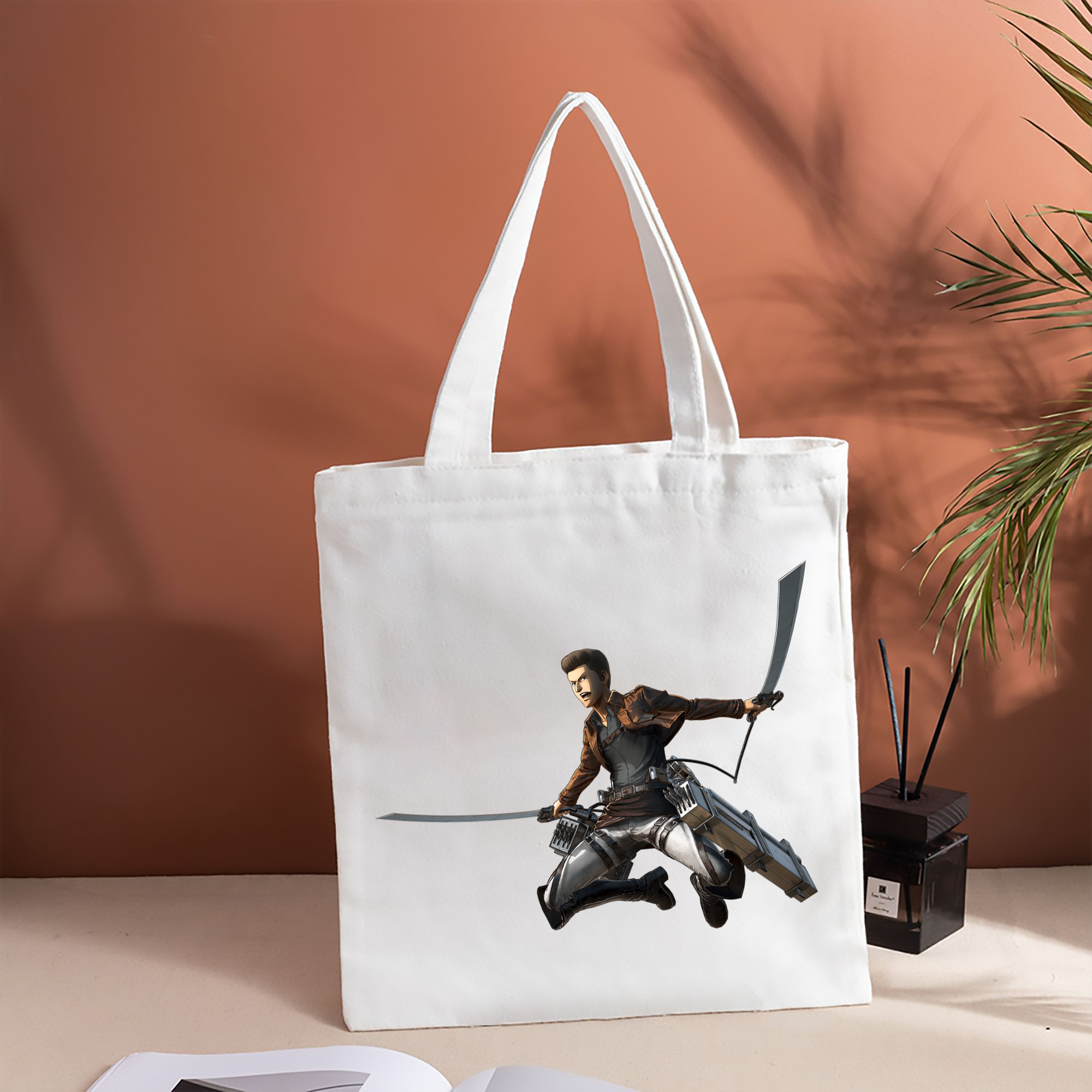 進撃の巨人 Attack on Titan 縦型キャンバス生地手提げバッグ　トートバッグ
