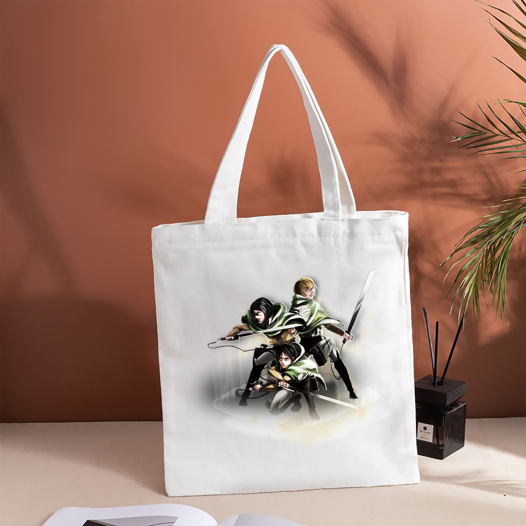 進撃の巨人 Attack on Titan 縦型キャンバス生地手提げバッグ　トートバッグ