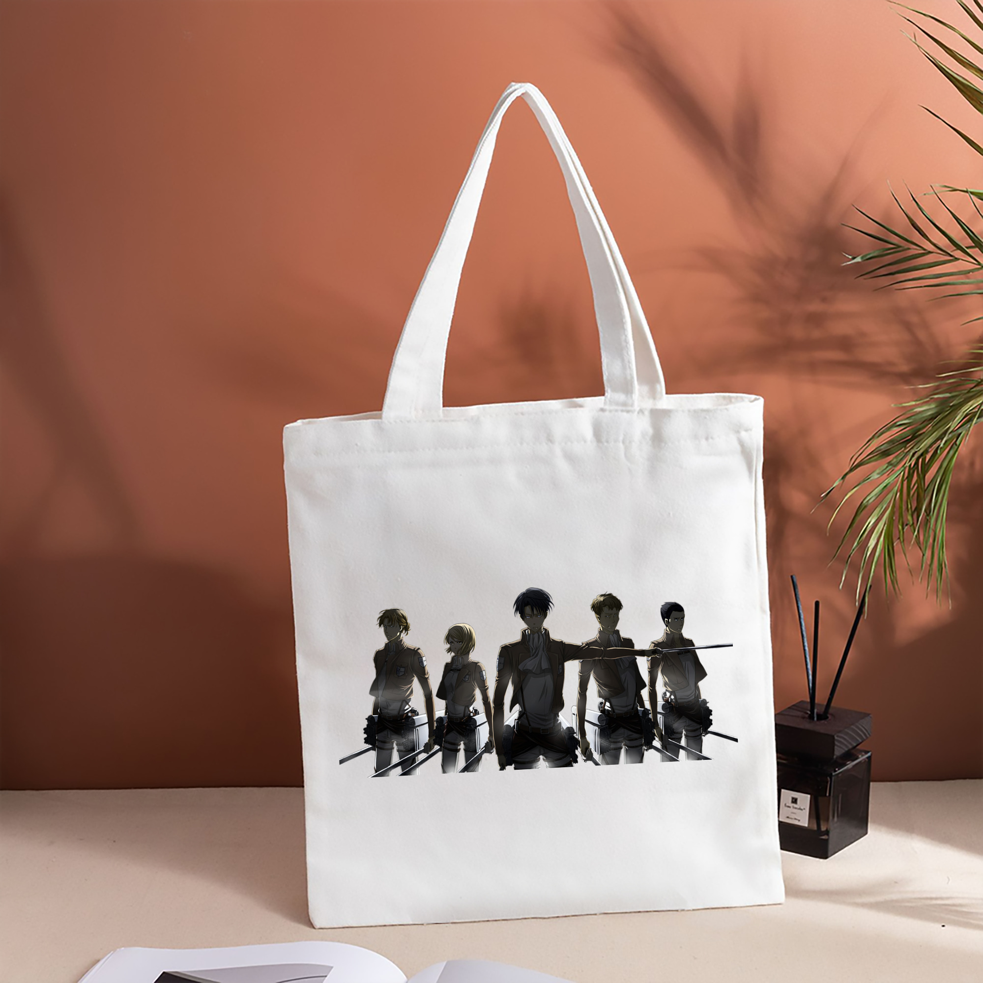 進撃の巨人 Attack on Titan 縦型キャンバス生地手提げバッグ　トートバッグ