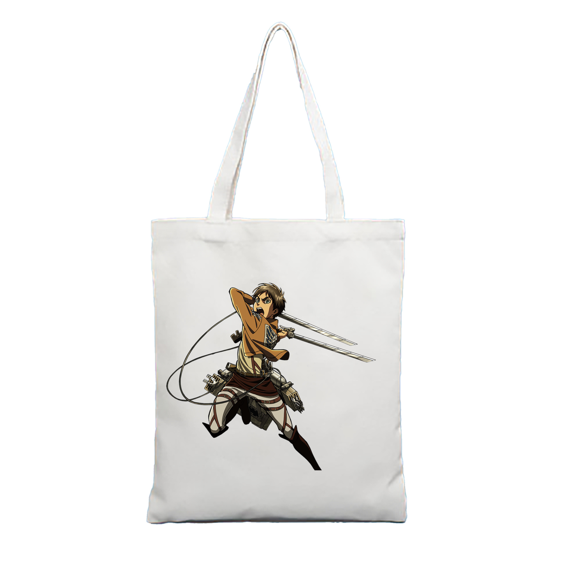 （画像用） 進撃の巨人 エレン･イェーガー Attack on Titan Eren Jäger 縦型キャンバス生地手提げバッグ　トートバッグ