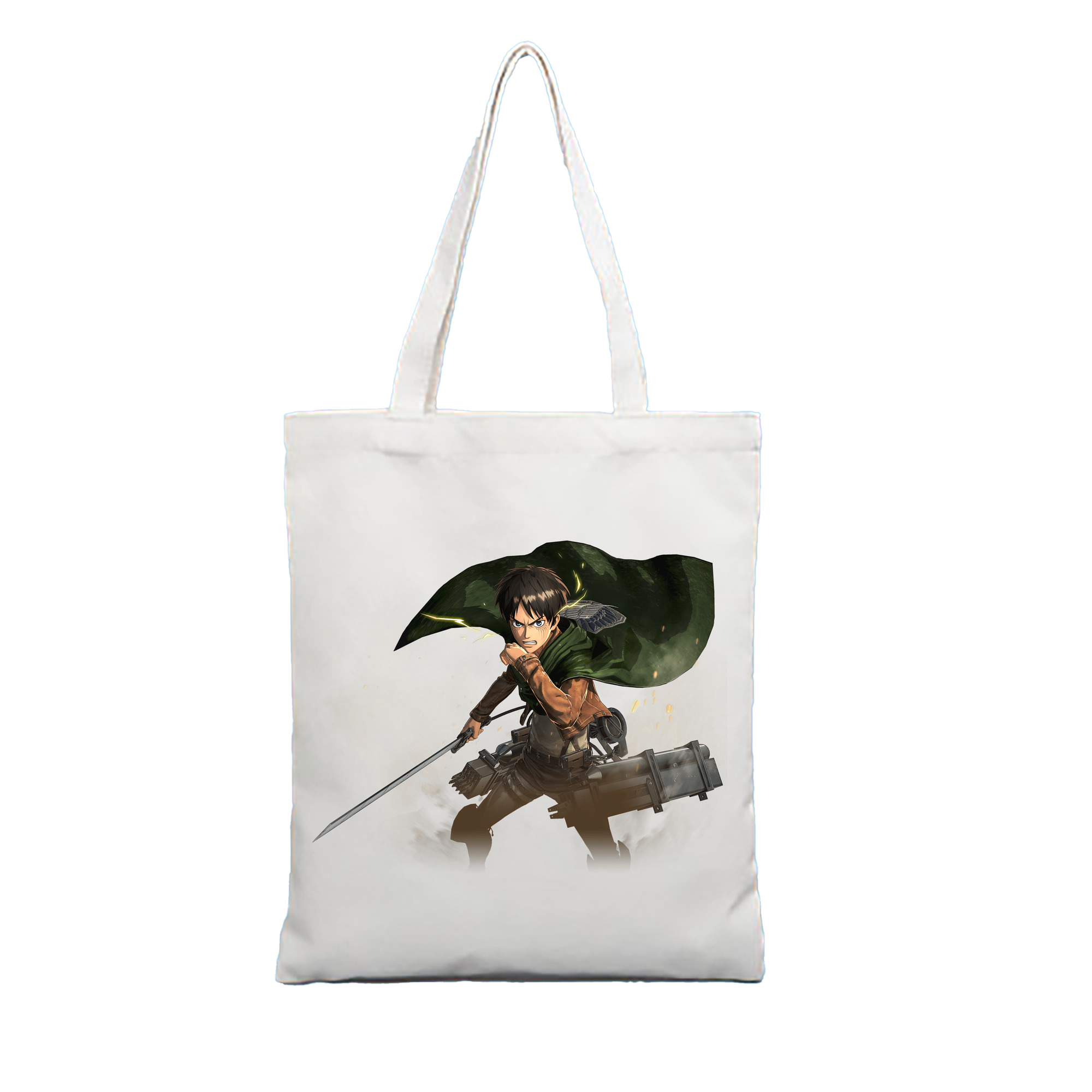 （画像用） 進撃の巨人 エレン･イェーガー Attack on Titan Eren Jäger 縦型キャンバス生地手提げバッグ　トートバッグ