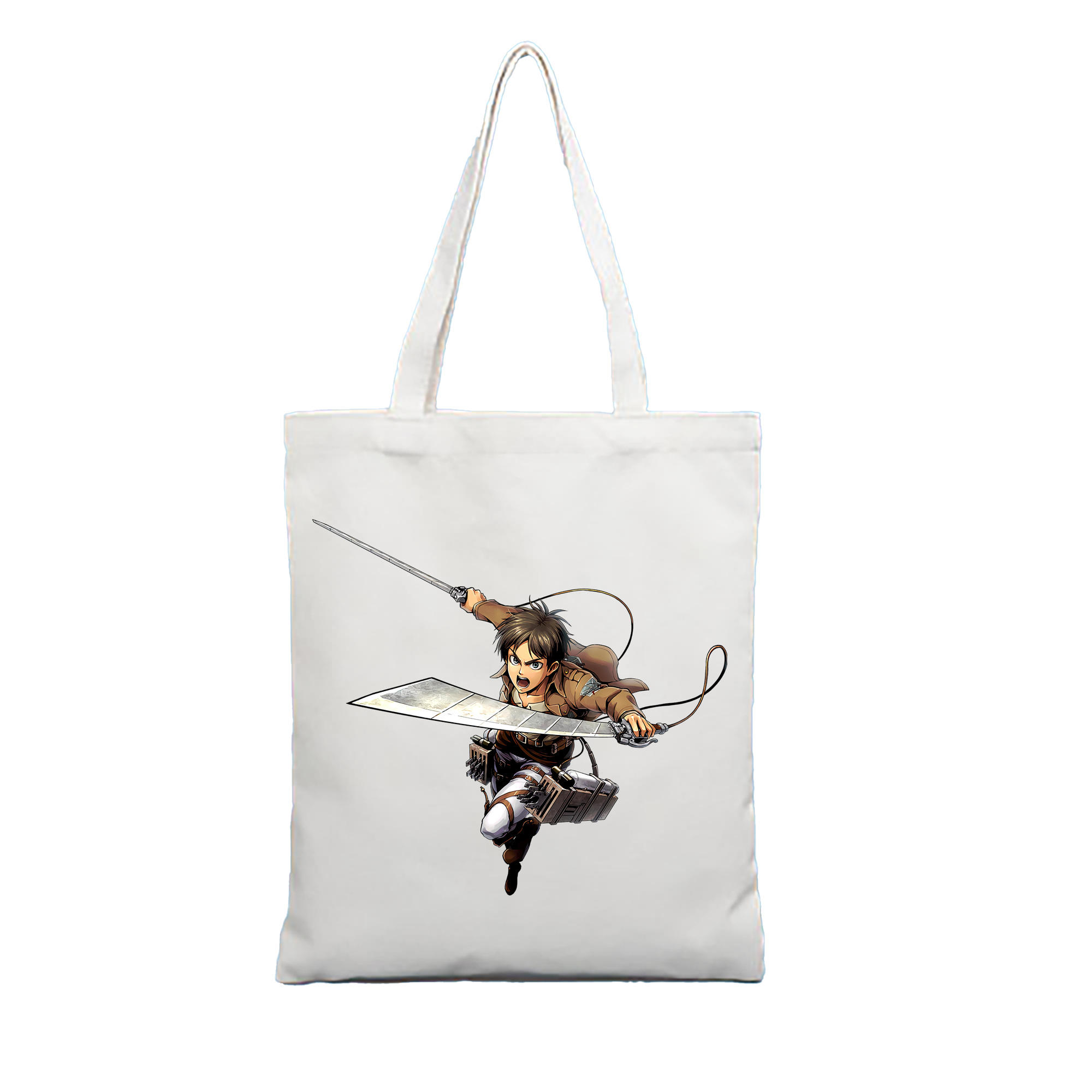 （画像用） 進撃の巨人 エレン･イェーガー Attack on Titan Eren Jäger 縦型キャンバス生地手提げバッグ　トートバッグ