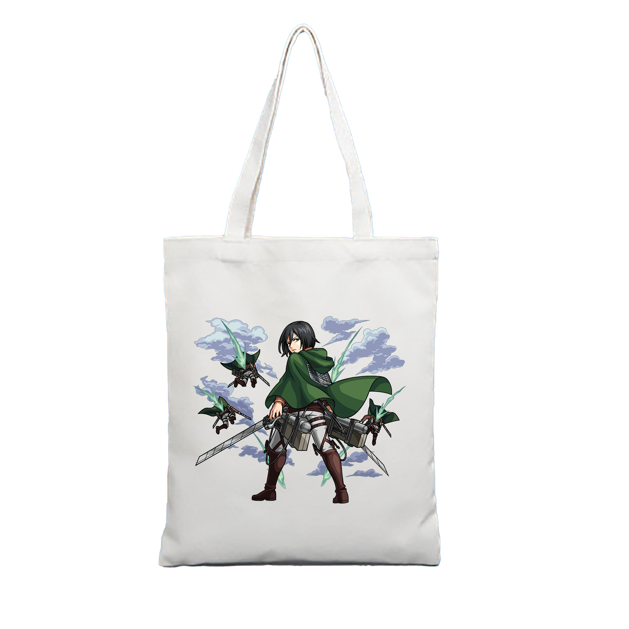 （画像用） 進撃の巨人 ミカサ·アッカーマン Attack on Titan Mikasa Ackerman 縦型キャンバス生地手提げバッグ　トートバッグ