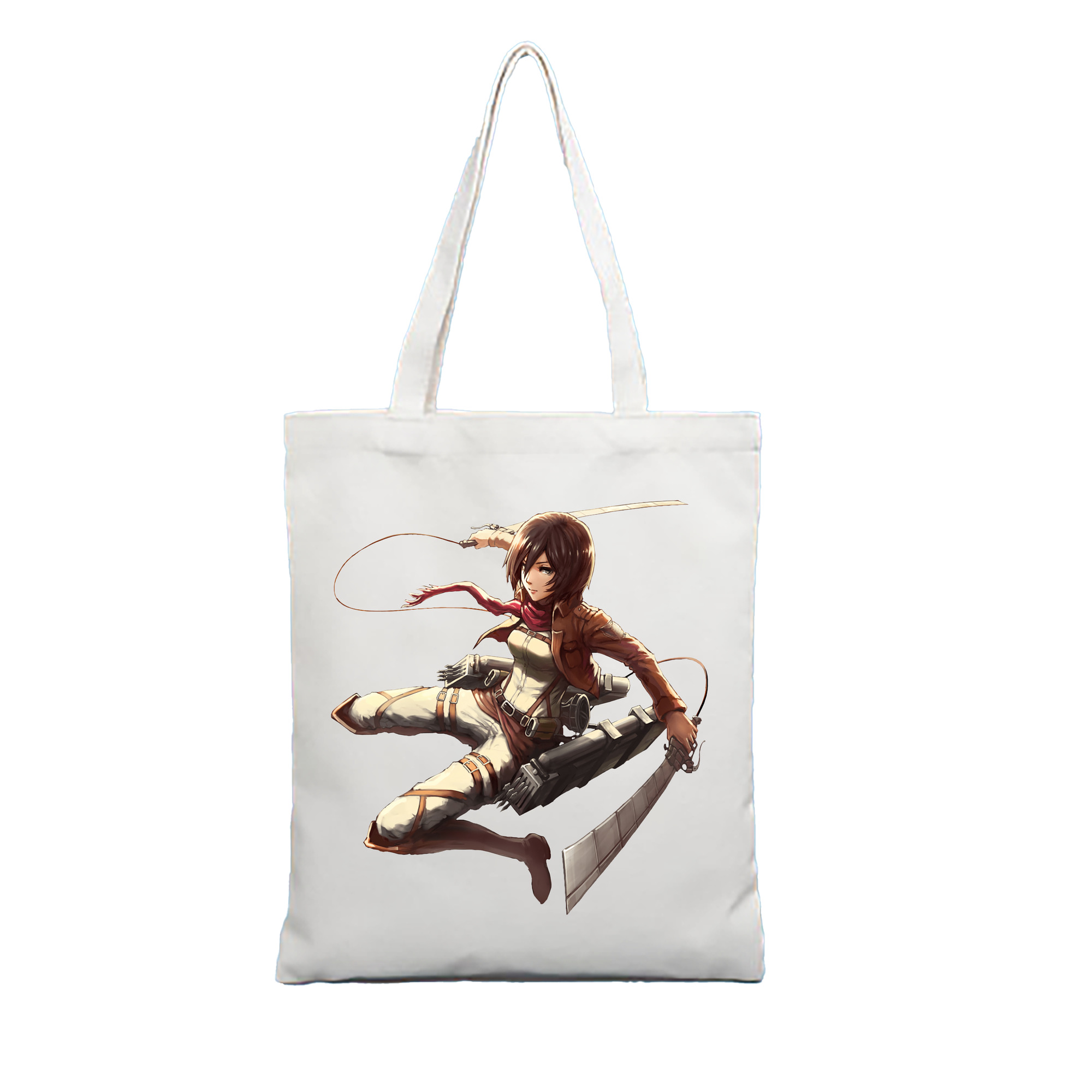 （画像用） 進撃の巨人 ミカサ·アッカーマン Attack on Titan Mikasa Ackerman 縦型キャンバス生地手提げバッグ　トートバッグ
