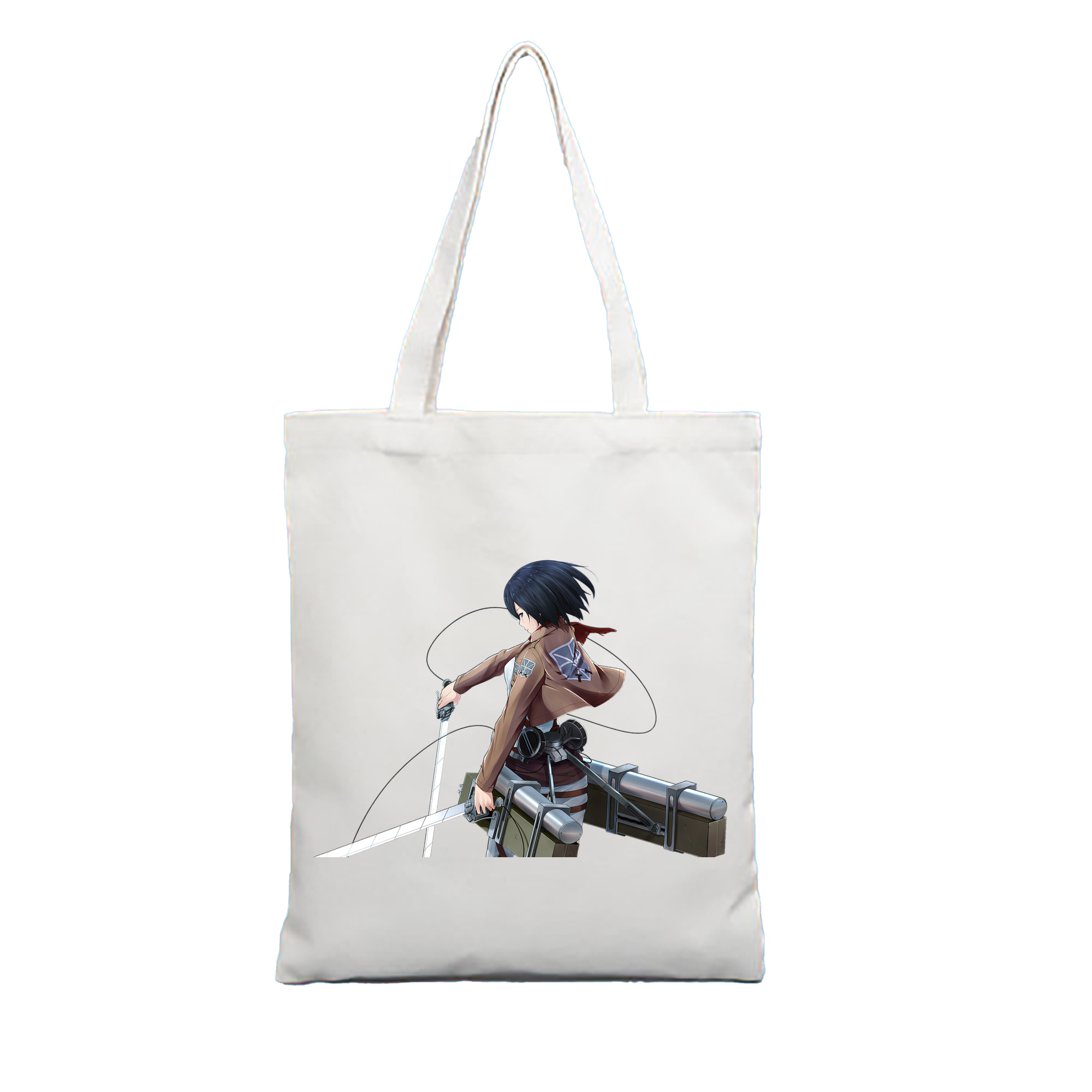 （画像用） 進撃の巨人 ミカサ·アッカーマン Attack on Titan Mikasa Ackerman 縦型キャンバス生地手提げバッグ　トートバッグ
