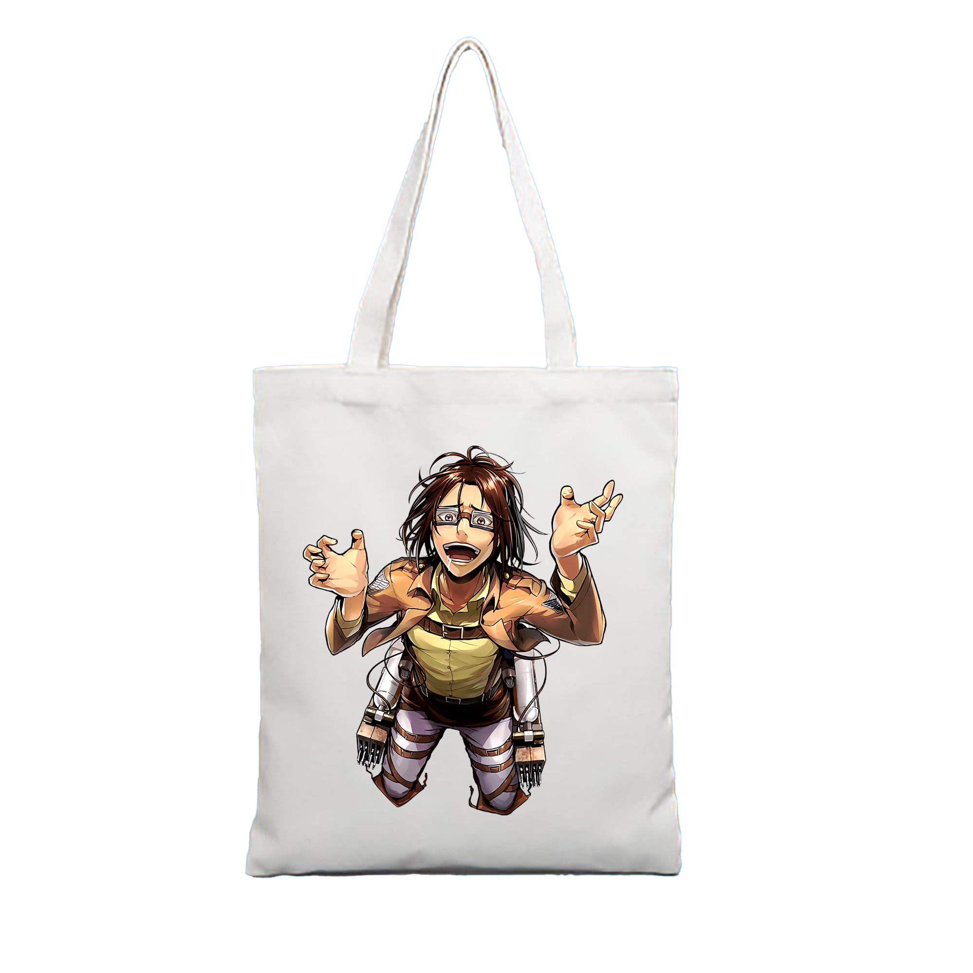 （画像用） 進撃の巨人 ハンジ·ゾエ Attack on Titan Hanji Zoe 縦型キャンバス生地手提げバッグ　トートバッグ