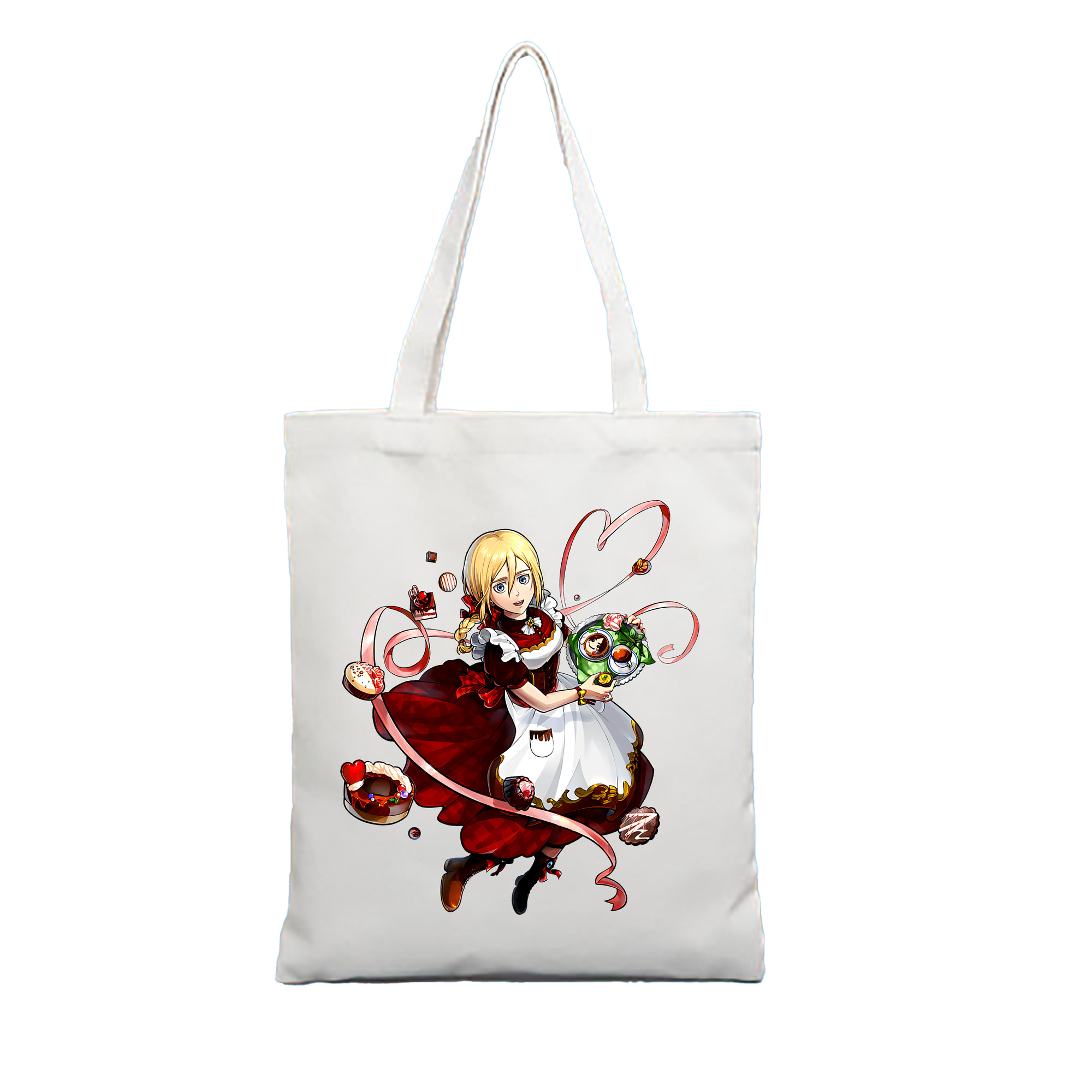 （画像用） 進撃の巨人 クリスタ·レンズ Attack on Titan Christa Lenz 縦型キャンバス生地手提げバッグ　トートバッグ