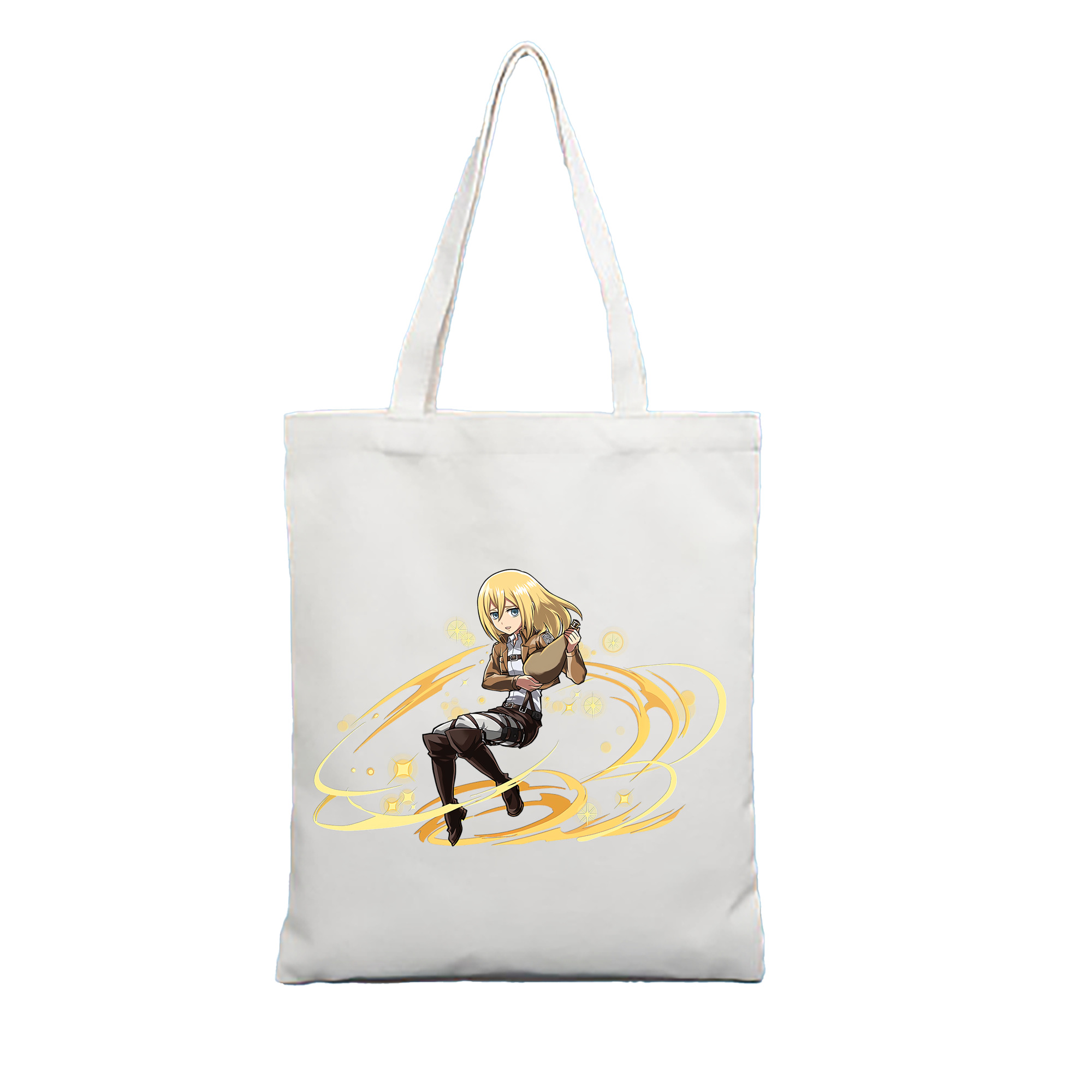 （画像用） 進撃の巨人 クリスタ·レンズ Attack on Titan Christa Lenz 縦型キャンバス生地手提げバッグ　トートバッグ