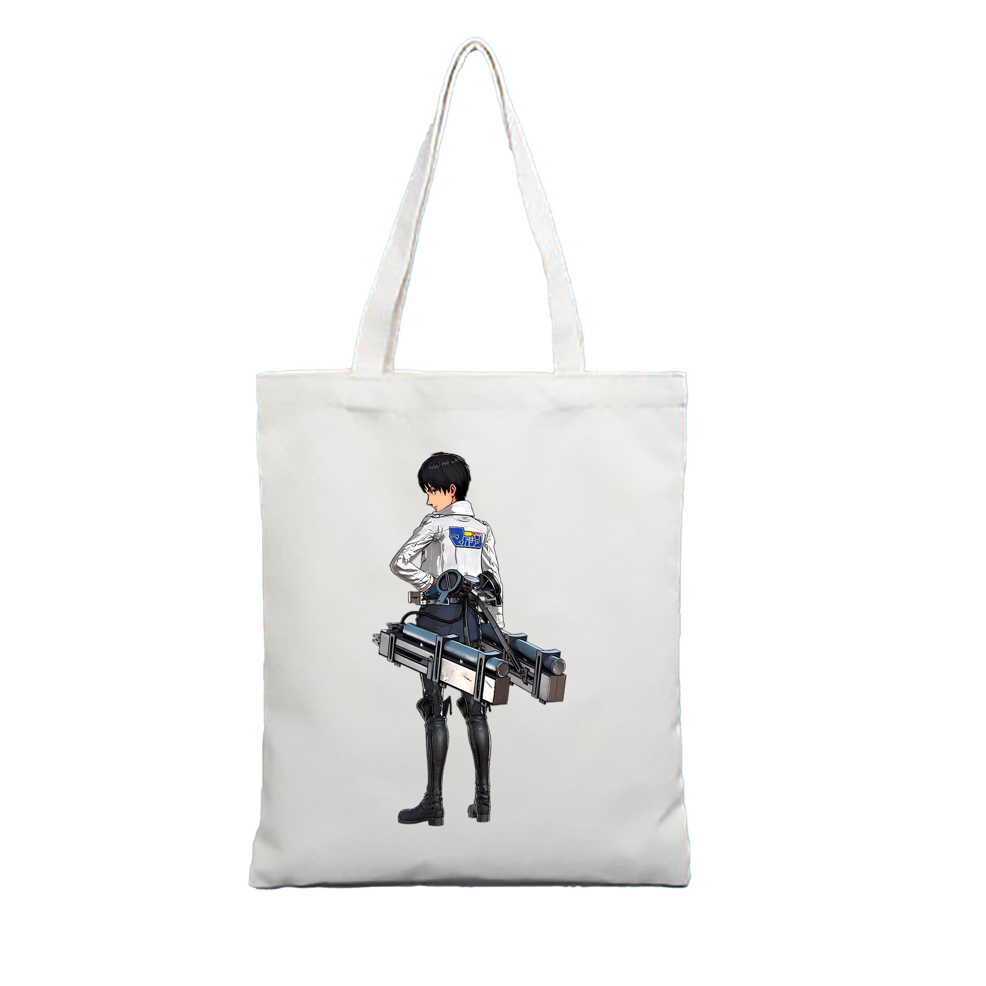 （画像用） 進撃の巨人 エレン･イェーガー Attack on Titan Eren Jäger 縦型キャンバス生地手提げバッグ　トートバッグ