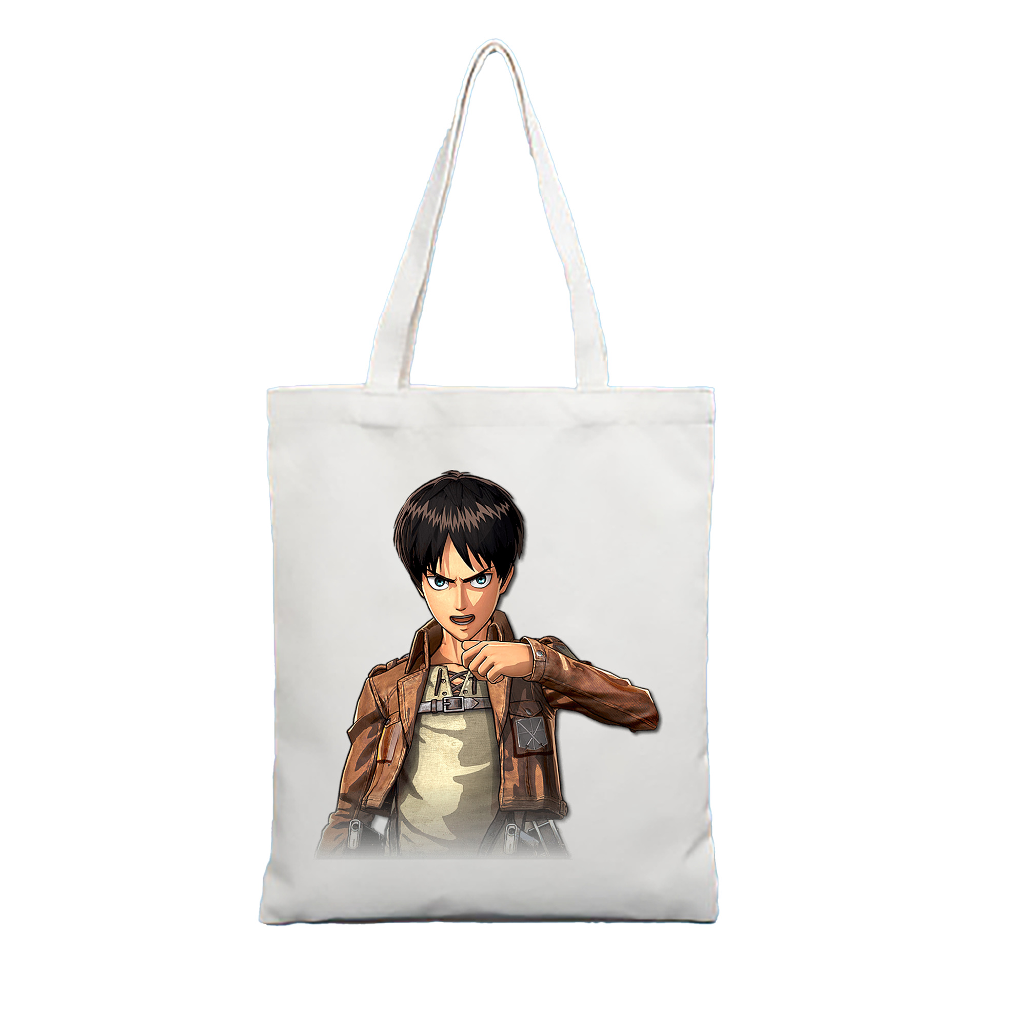 （画像用） 進撃の巨人 エレン･イェーガー Attack on Titan Eren Jäger 縦型キャンバス生地手提げバッグ　トートバッグ