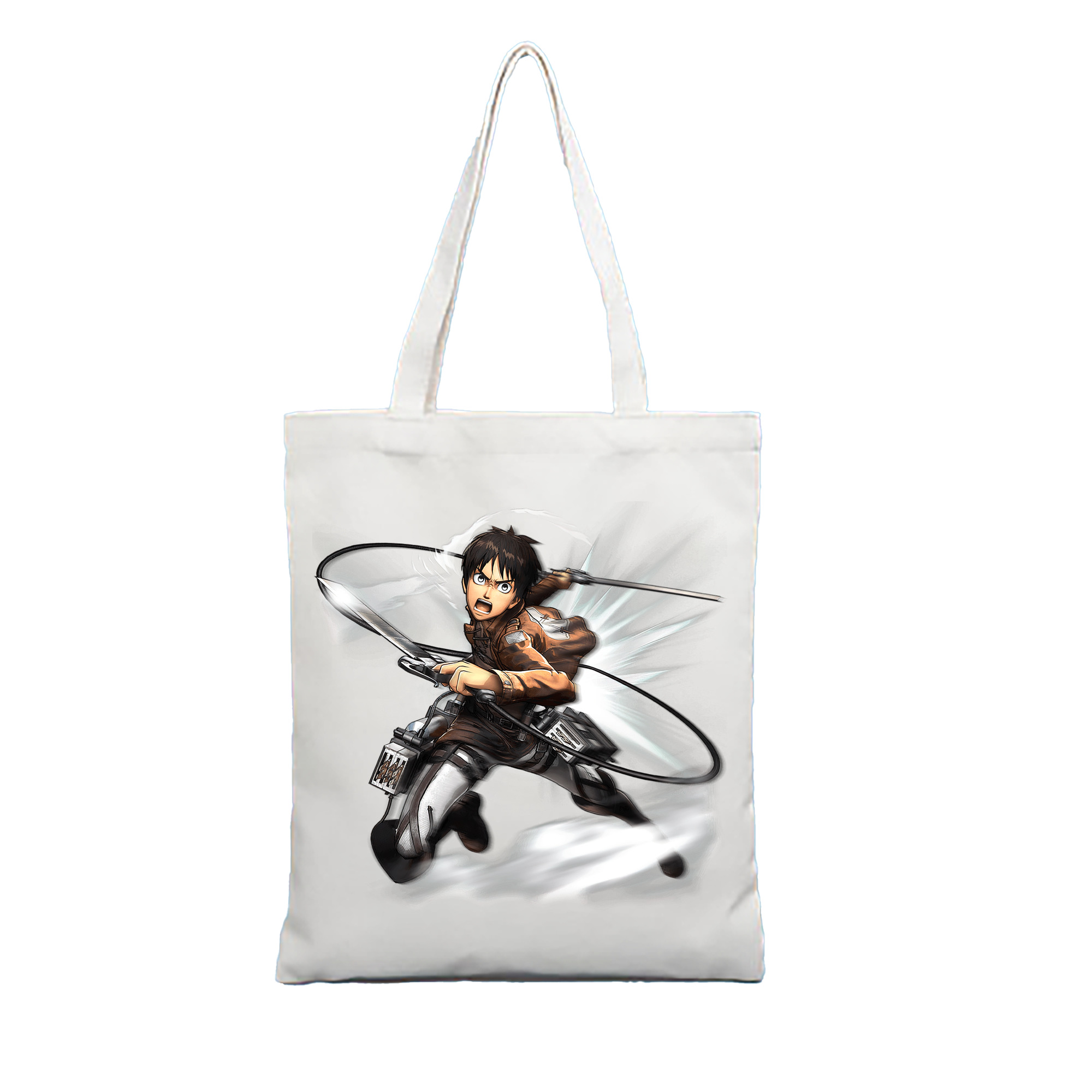 （画像用） 進撃の巨人 エレン･イェーガー Attack on Titan Eren Jäger 縦型キャンバス生地手提げバッグ　トートバッグ