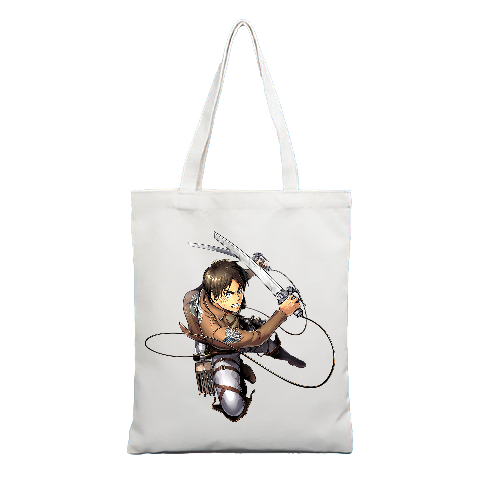 （画像用） 進撃の巨人 エレン･イェーガー Attack on Titan Eren Jäger 縦型キャンバス生地手提げバッグ　トートバッグ
