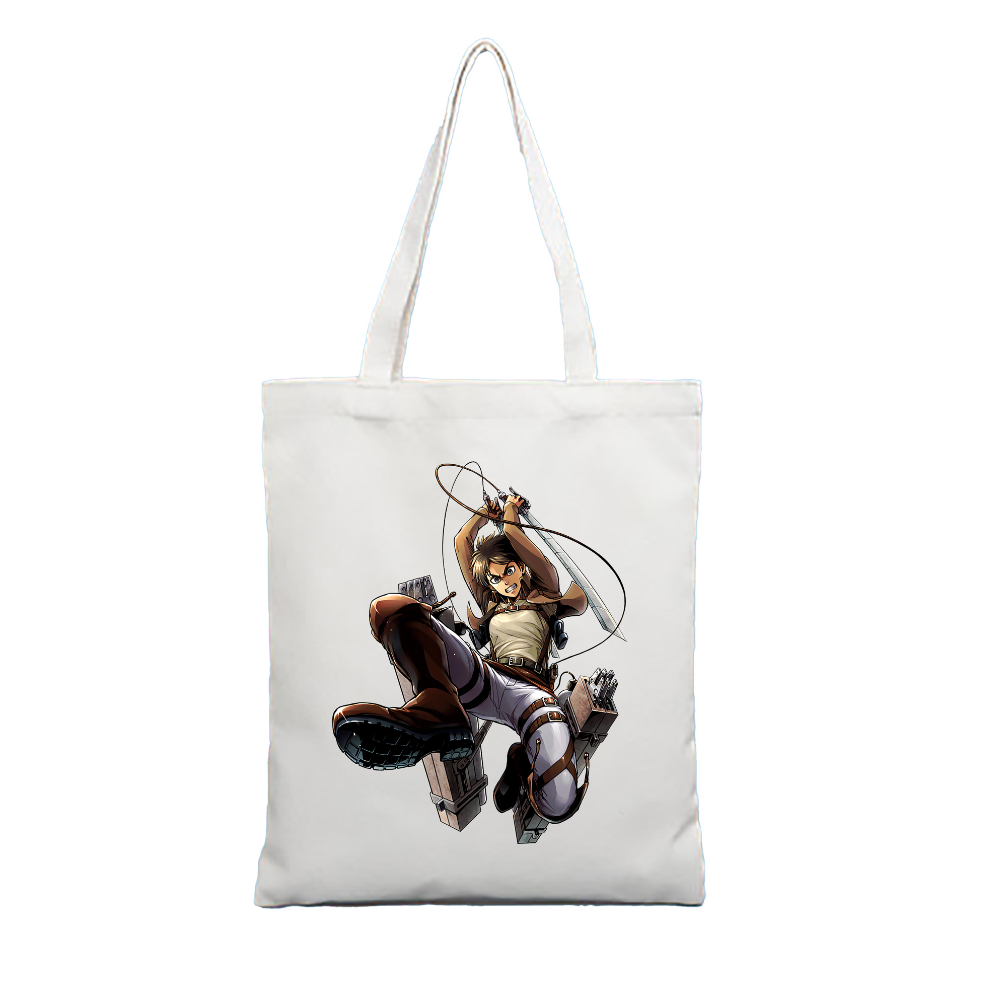 （画像用） 進撃の巨人 エレン･イェーガー Attack on Titan Eren Jäger 縦型キャンバス生地手提げバッグ　トートバッグ