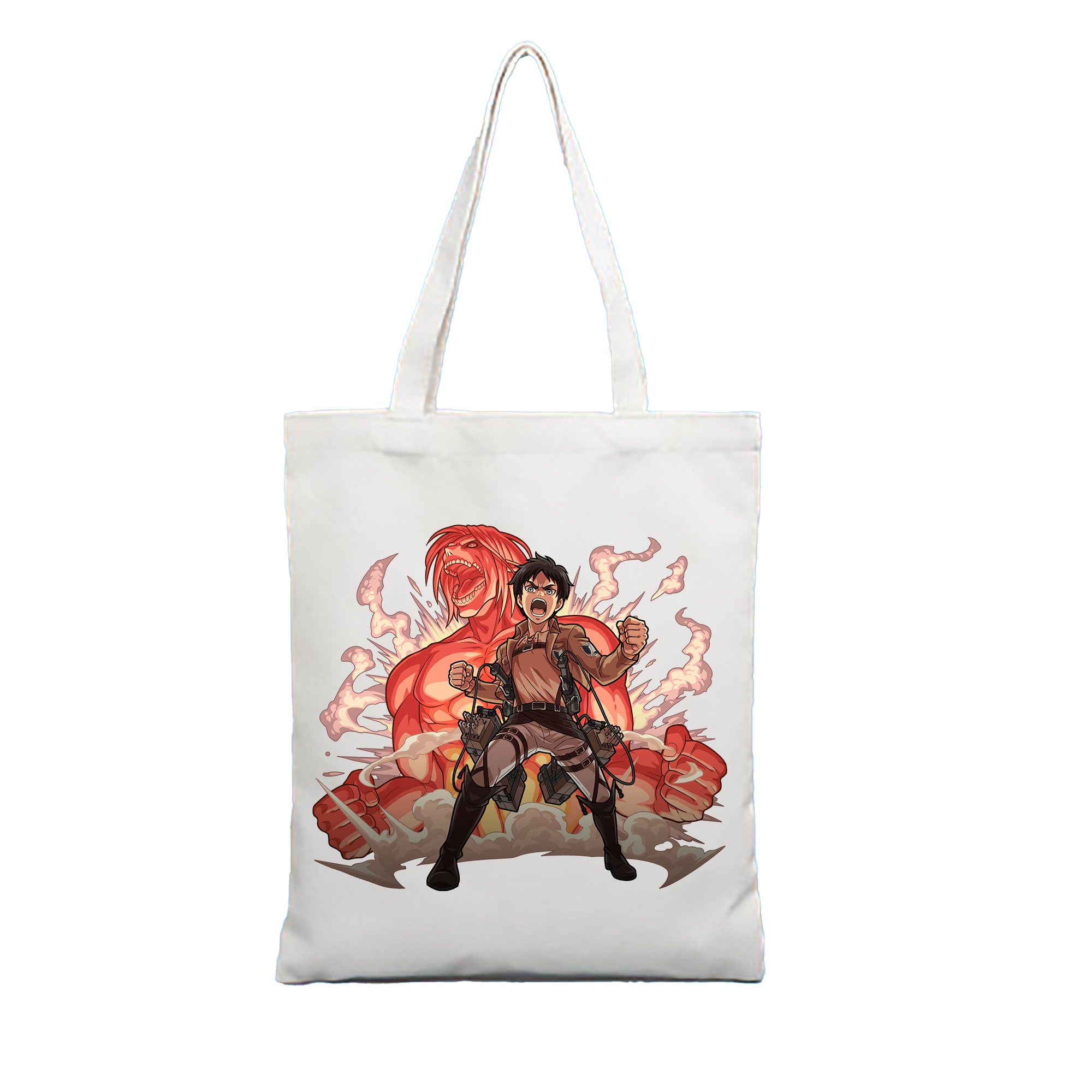 （画像用） 進撃の巨人 エレン･イェーガー Attack on Titan Eren Jäger 縦型キャンバス生地手提げバッグ　トートバッグ
