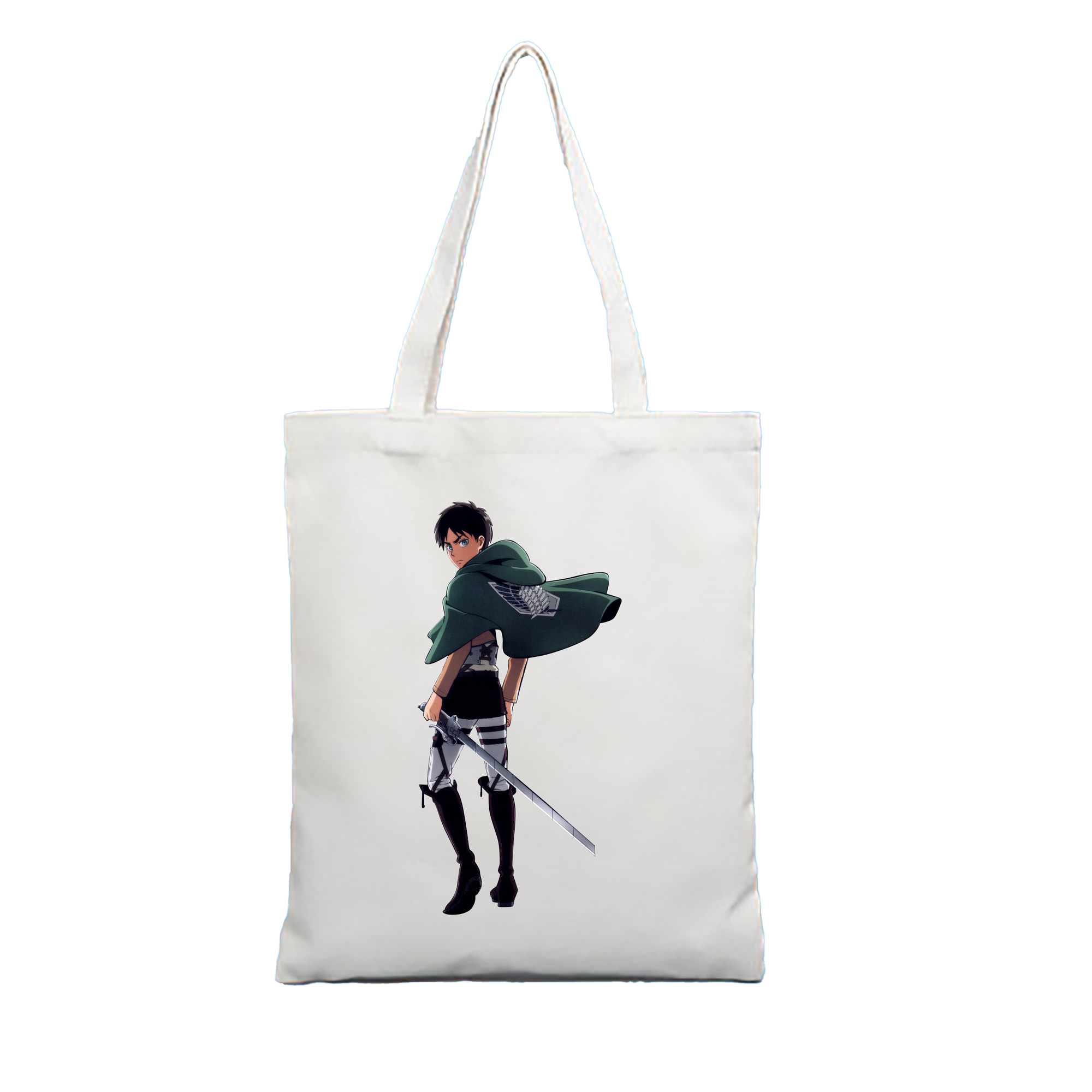 （画像用） 進撃の巨人 エレン･イェーガー Attack on Titan Eren Jäger 縦型キャンバス生地手提げバッグ　トートバッグ