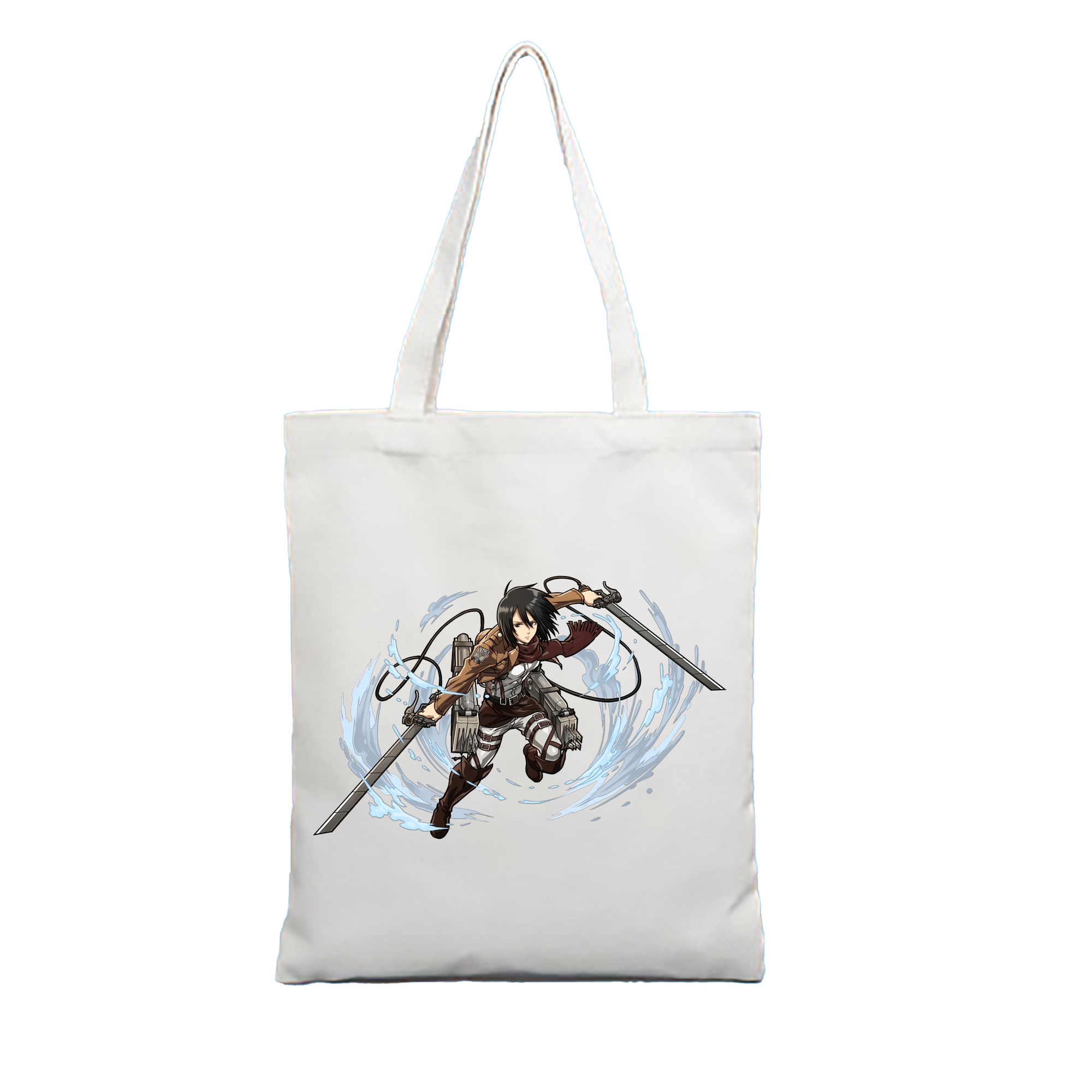 （画像用） 進撃の巨人 ミカサ·アッカーマン Attack on Titan Mikasa Ackerman 縦型キャンバス生地手提げバッグ　トートバッグ