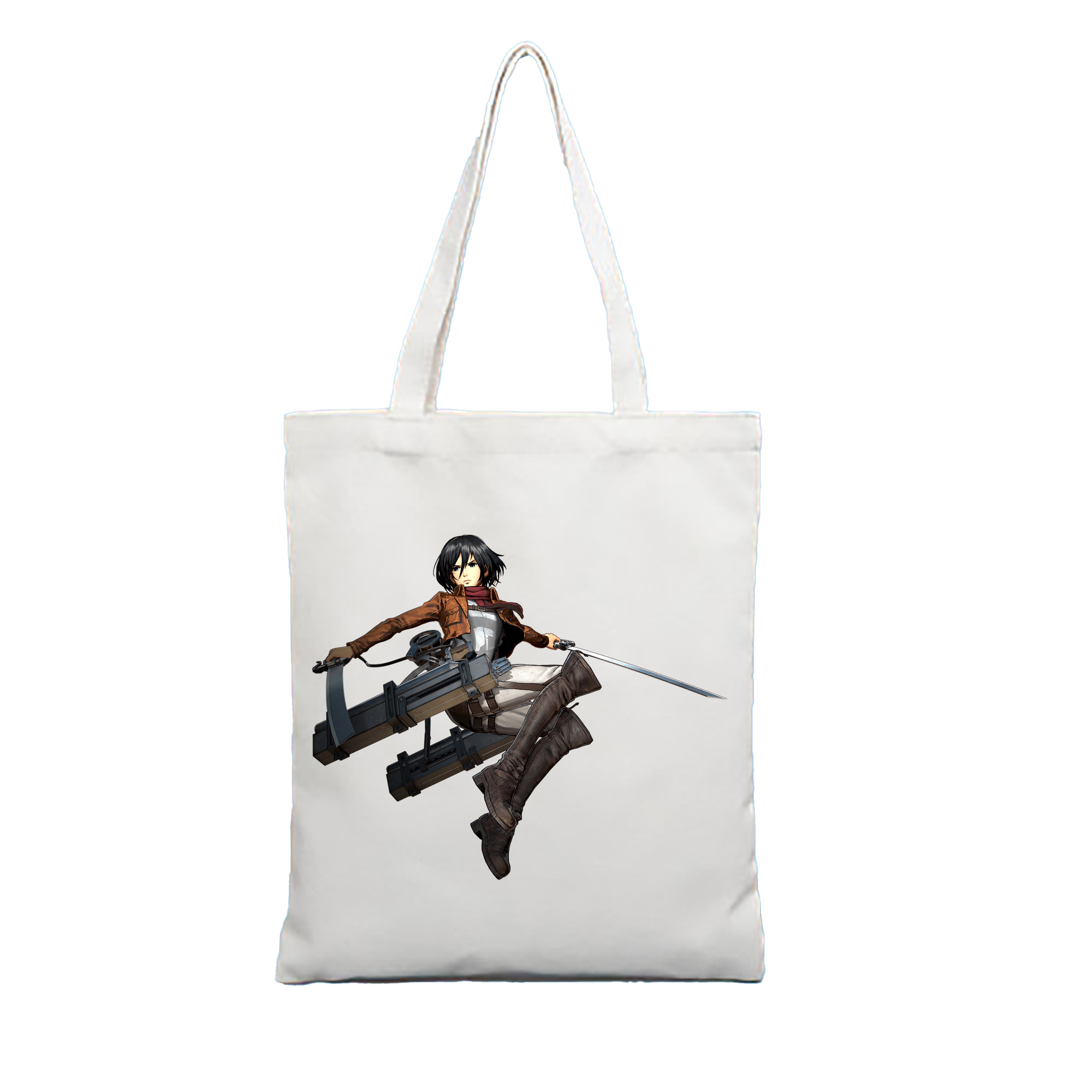 （画像用） 進撃の巨人 ミカサ·アッカーマン Attack on Titan Mikasa Ackerman 縦型キャンバス生地手提げバッグ　トートバッグ