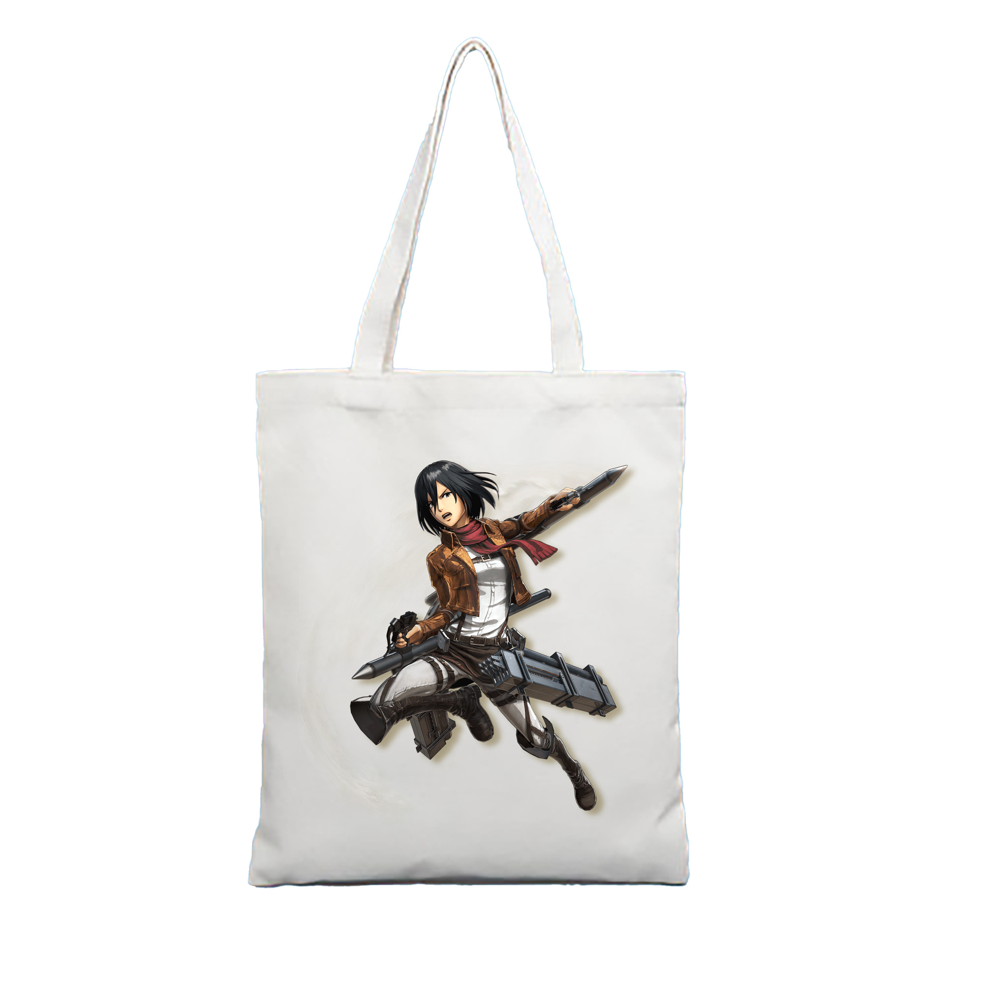 （画像用） 進撃の巨人 ミカサ·アッカーマン Attack on Titan Mikasa Ackerman 縦型キャンバス生地手提げバッグ　トートバッグ