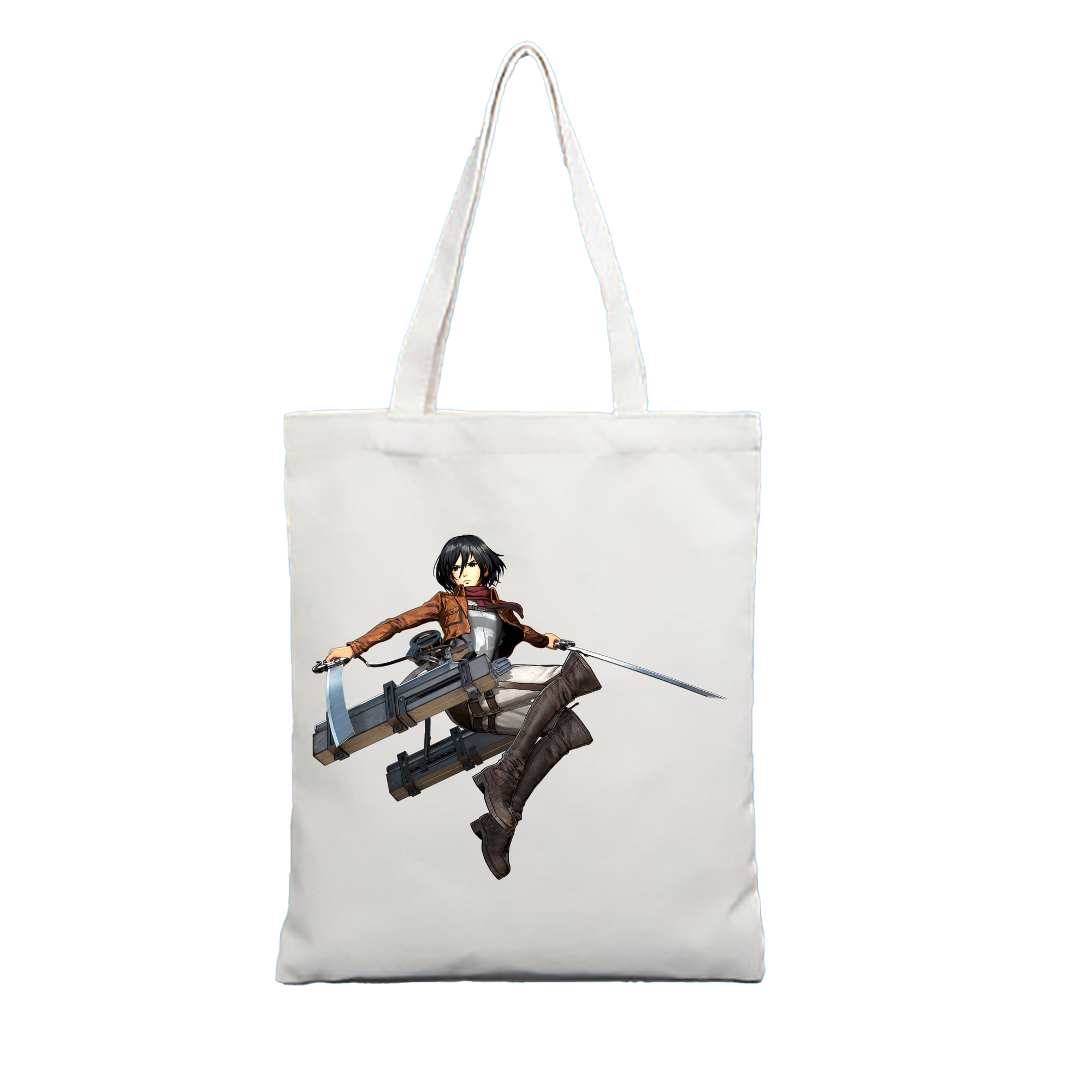 （画像用） 進撃の巨人 ミカサ·アッカーマン Attack on Titan Mikasa Ackerman 縦型キャンバス生地手提げバッグ　トートバッグ