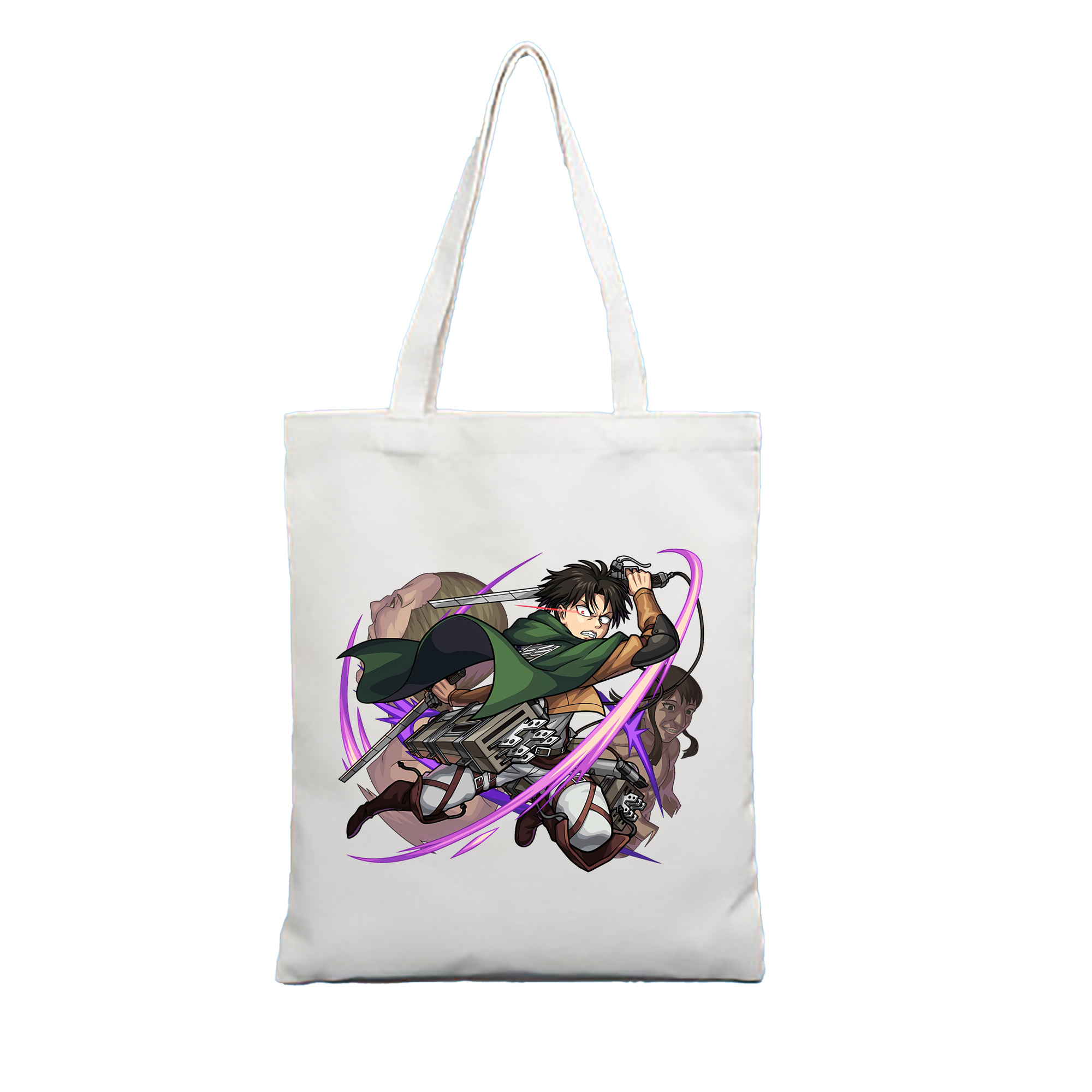 （画像用） 進撃の巨人 リヴァイ·アッカーマン Attack on Titan Levi Ackerman 縦型キャンバス生地手提げバッグ　トートバッグ