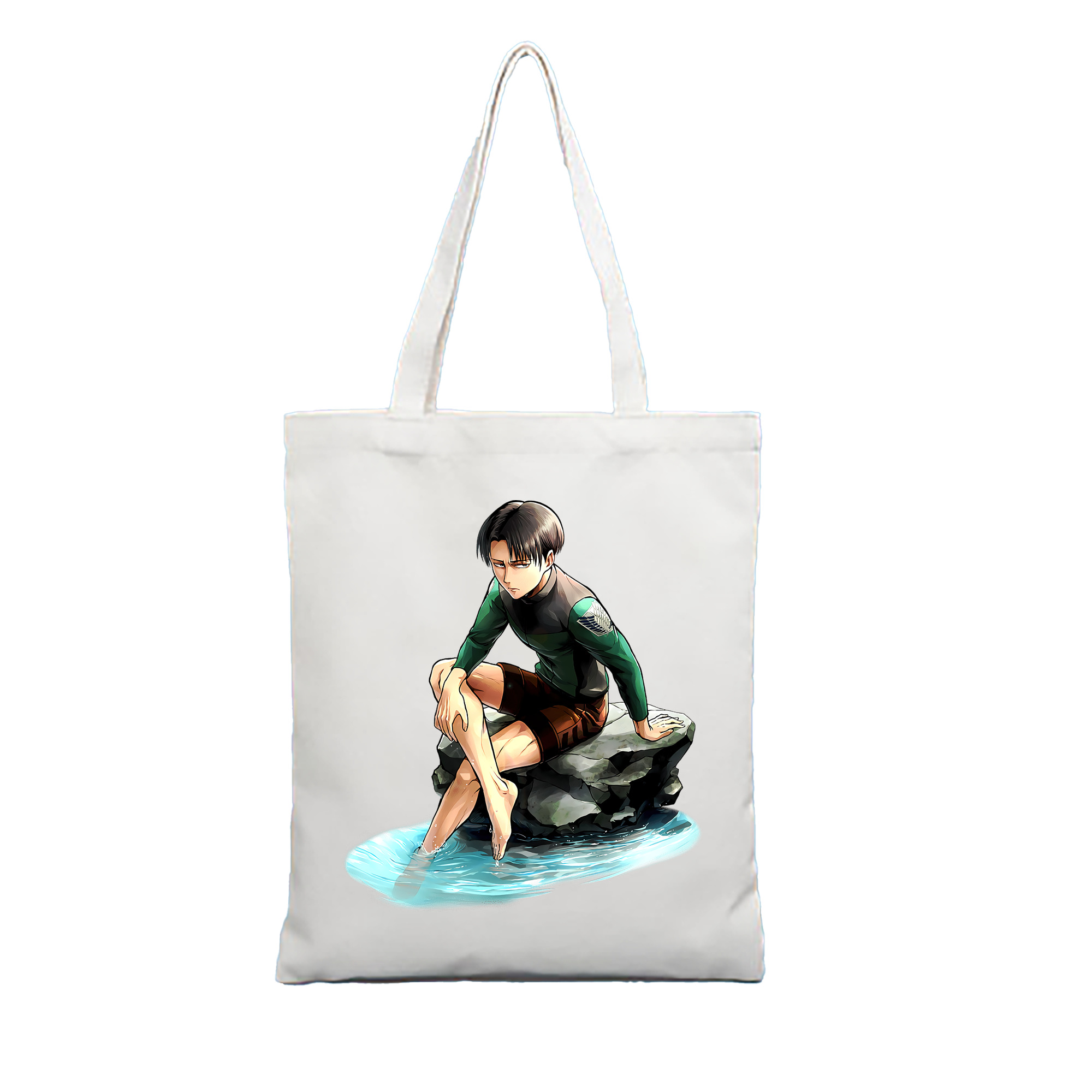 （画像用） 進撃の巨人 リヴァイ·アッカーマン Attack on Titan Levi Ackerman 縦型キャンバス生地手提げバッグ　トートバッグ
