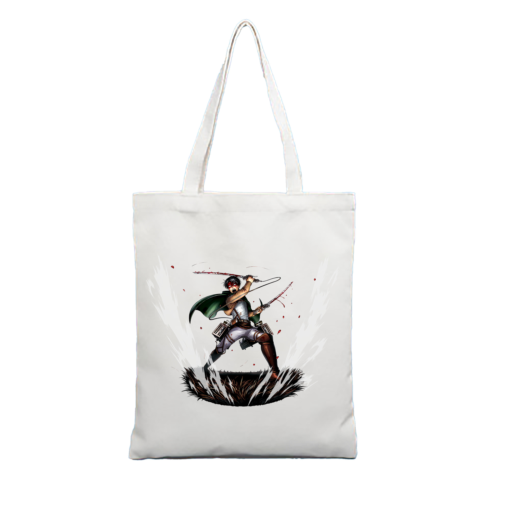 （画像用） 進撃の巨人 リヴァイ·アッカーマン Attack on Titan Levi Ackerman 縦型キャンバス生地手提げバッグ　トートバッグ